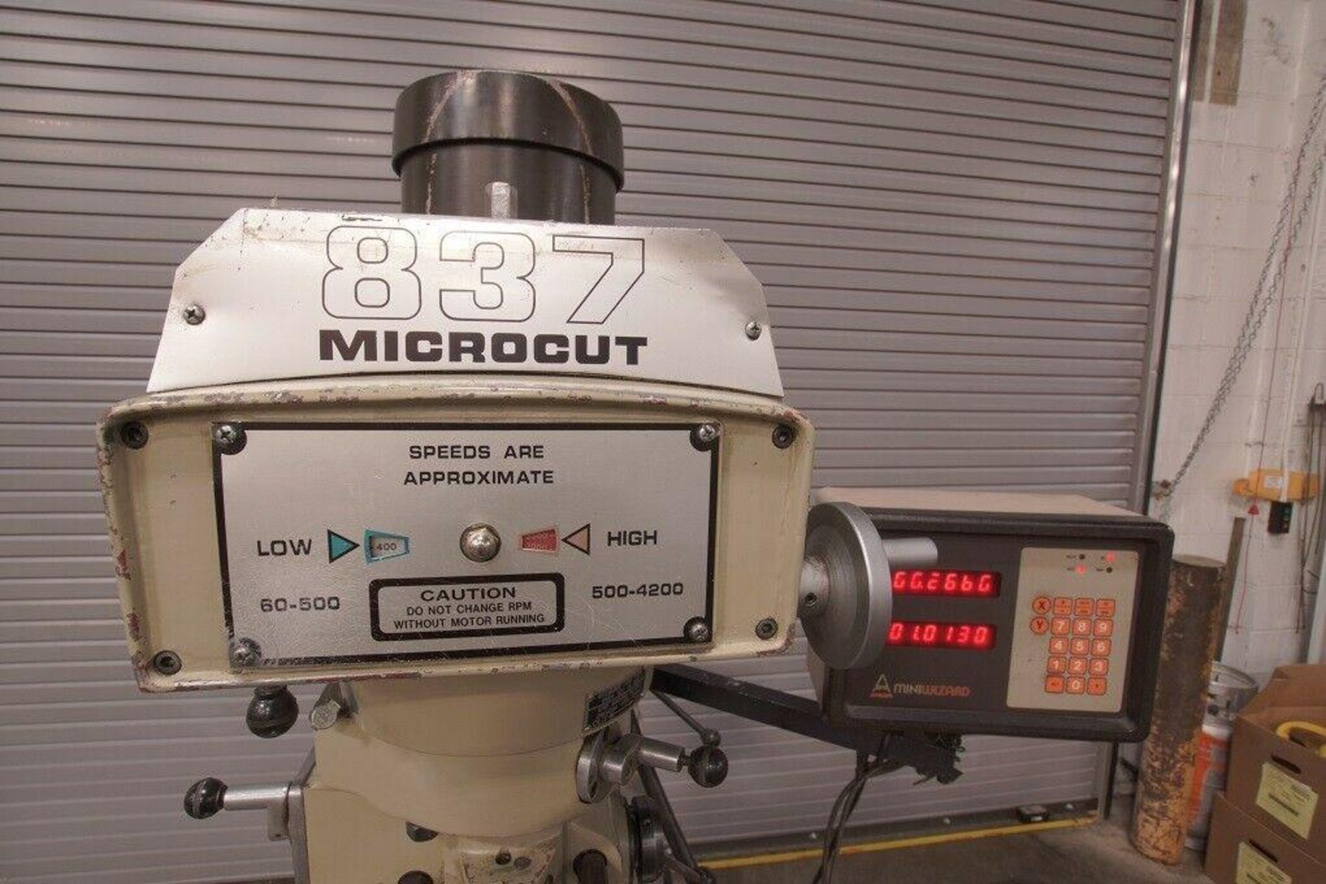 Wells Index Microcut Vertical Milling Machine with: Anilam wizard two axis digital readout servo pow - Image 11 of 12