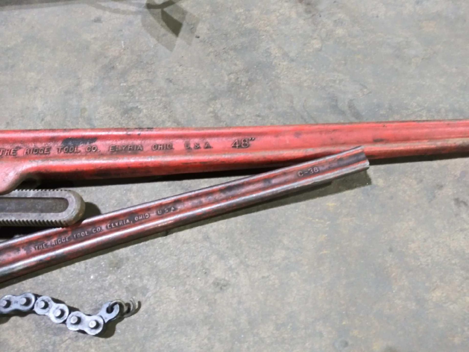 48" Ridgid pipe wrench and Ridgid C-36 chain wrench - Image 4 of 7