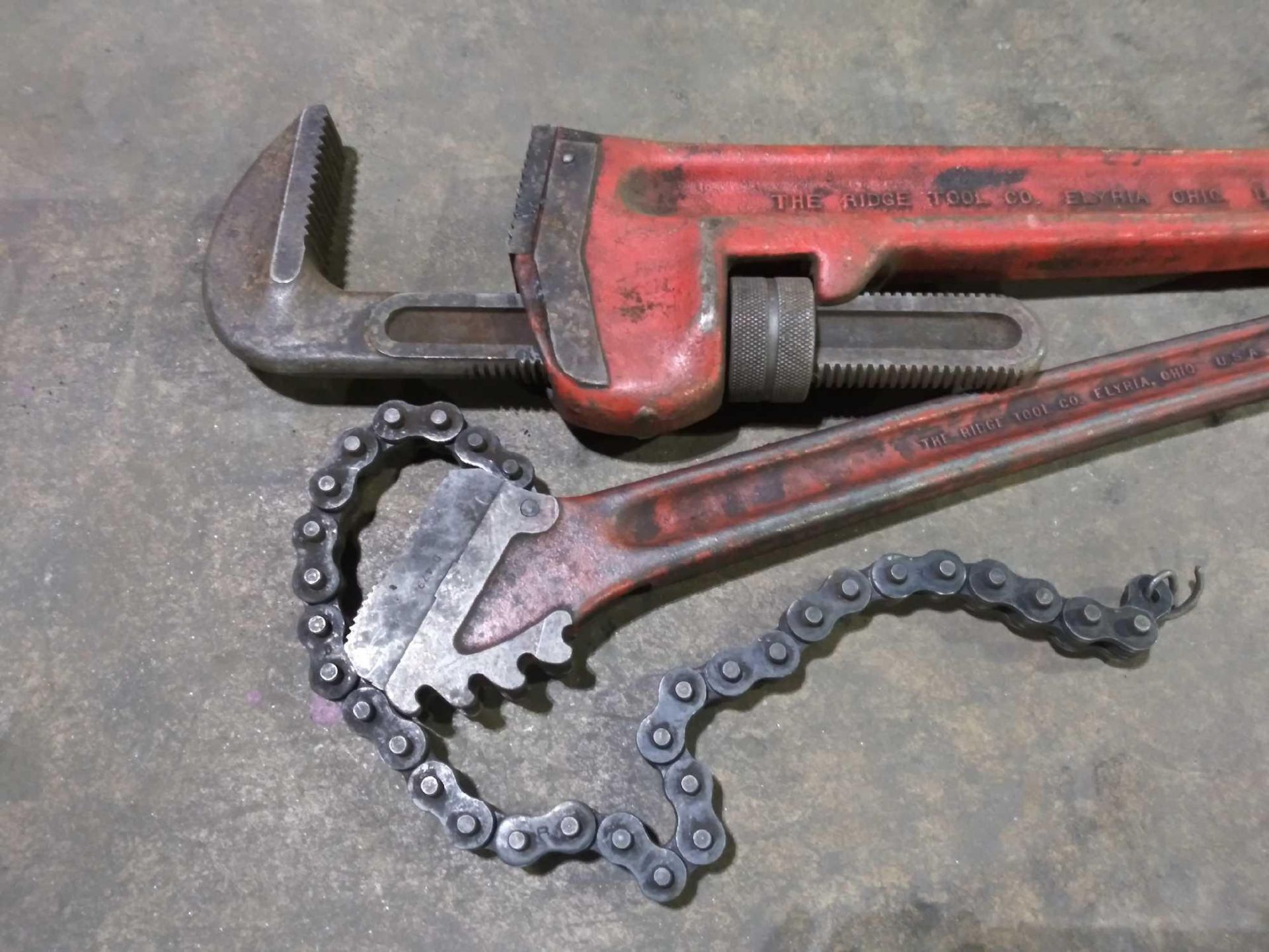 48" Ridgid pipe wrench and Ridgid C-36 chain wrench - Image 2 of 7