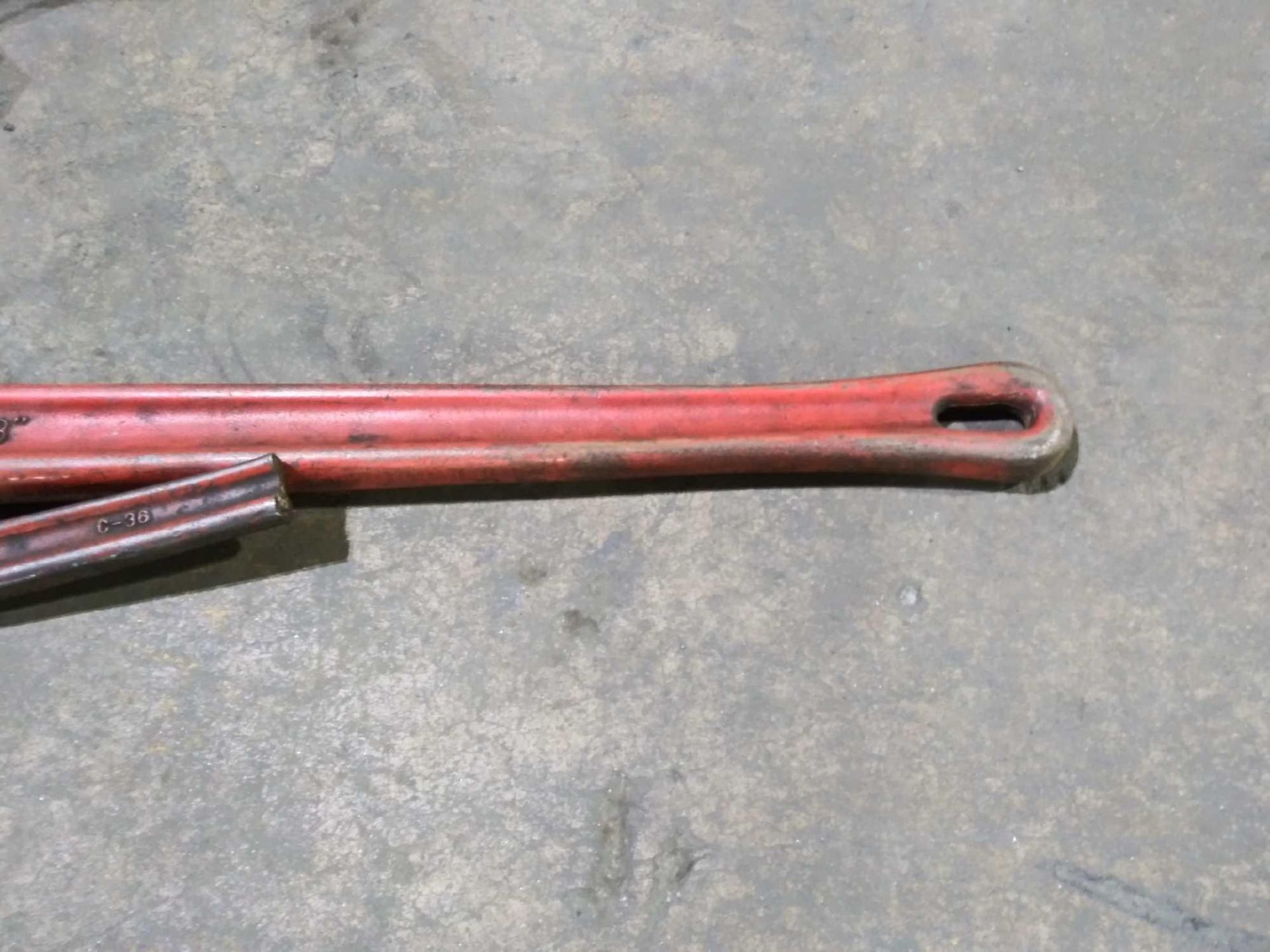 48" Ridgid pipe wrench and Ridgid C-36 chain wrench - Image 3 of 7
