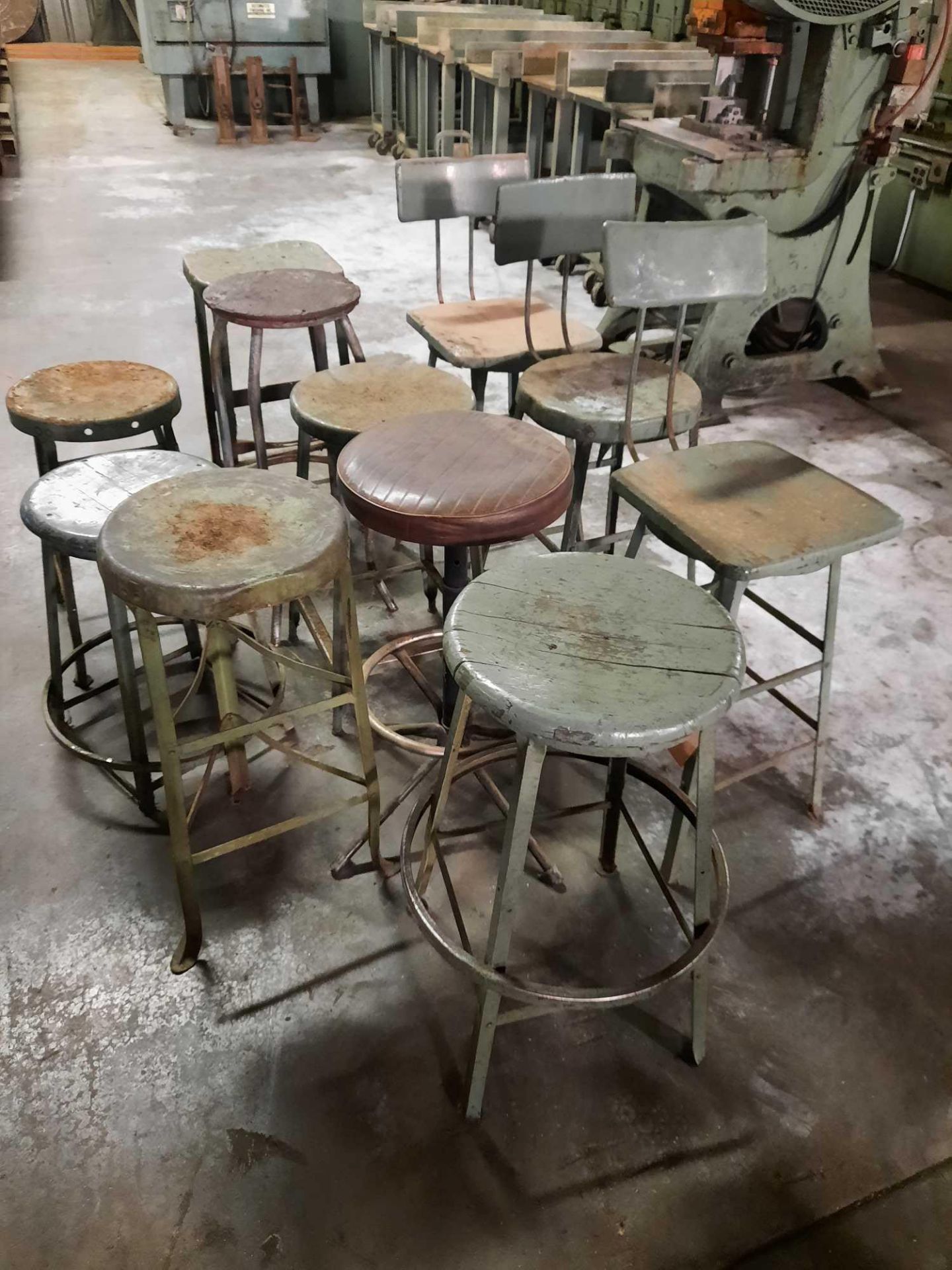 (11) assorted metal stools