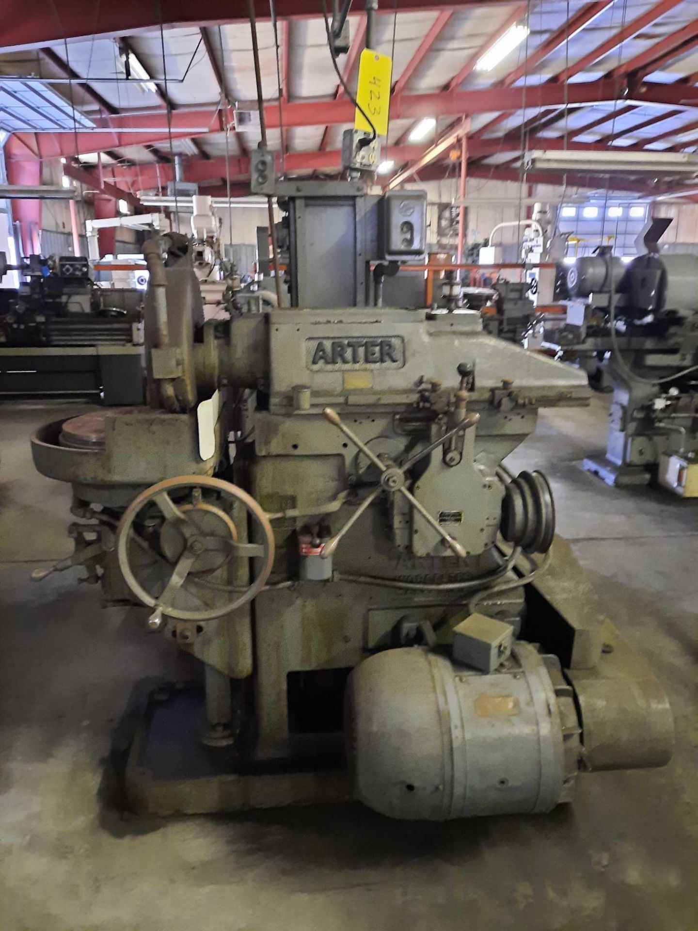 Arter rotary grinder, model A-1-12, serial 603, 14 inch chuck, overall dimensions 66 x 43 x 70