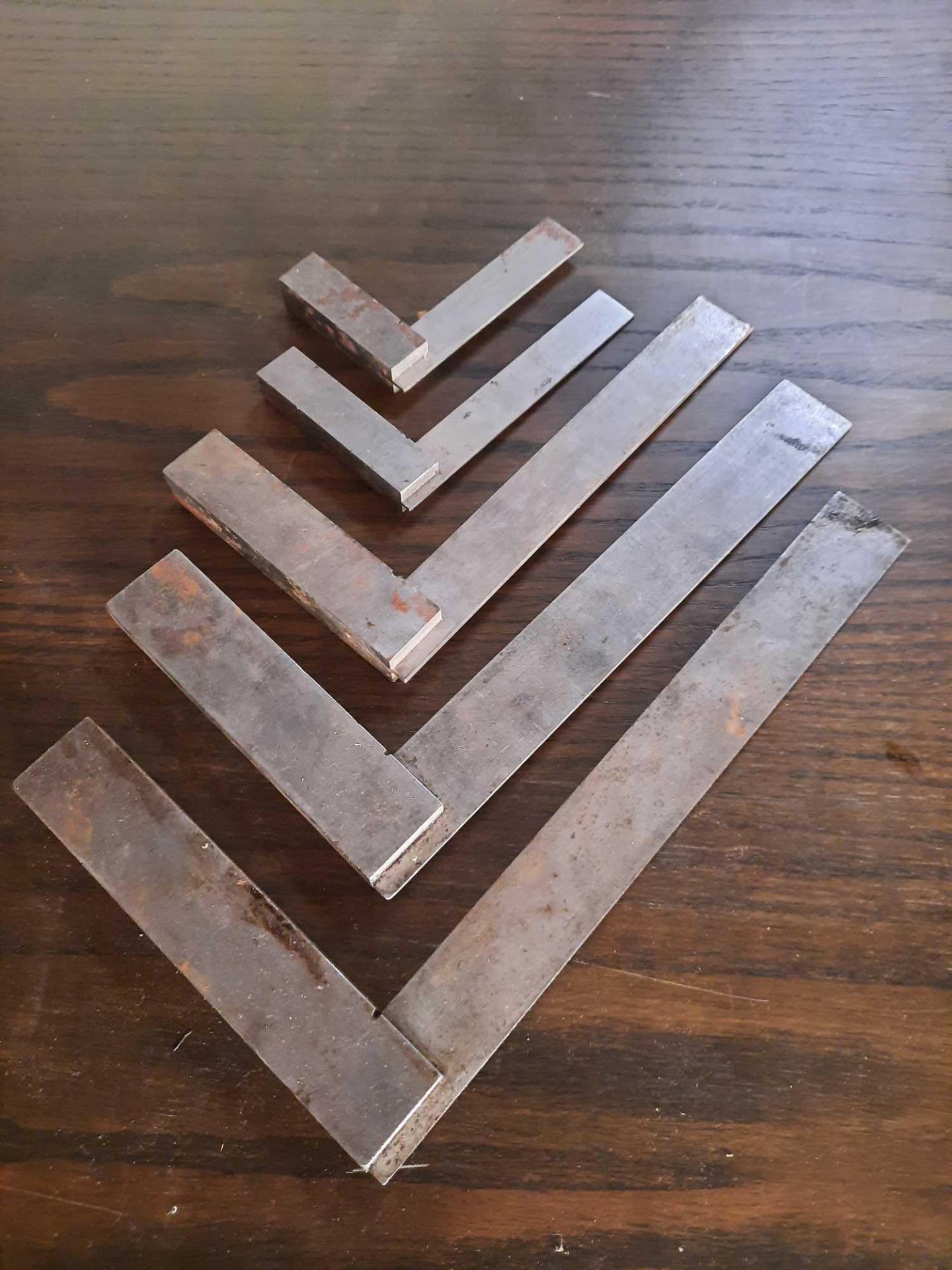 (5) steel squares, 4 to 10-1/2 inches