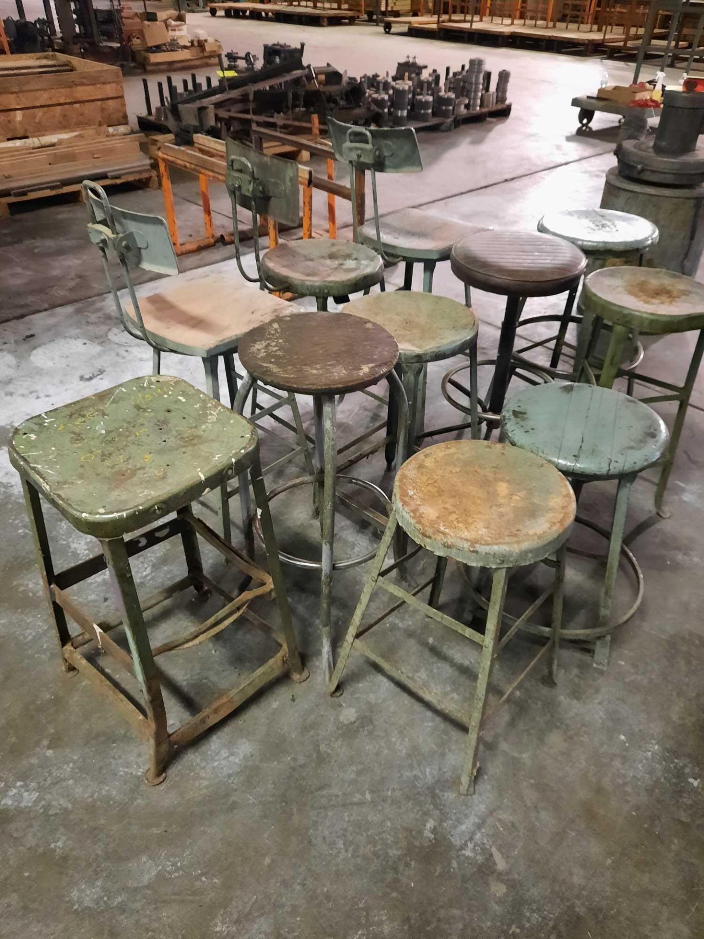 (11) assorted metal stools - Image 2 of 4