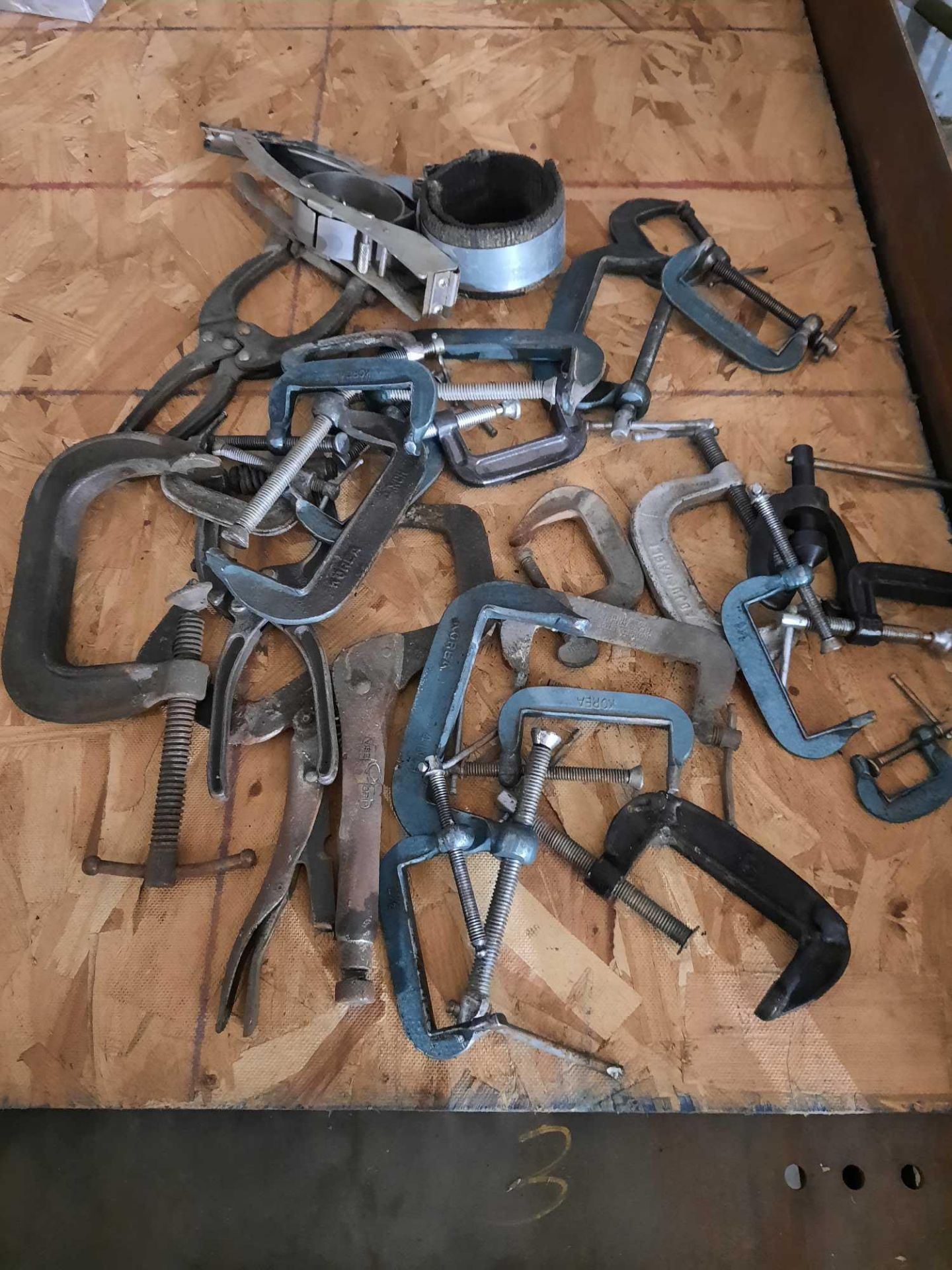 Assorted C-clamps and other types up to 4 inch