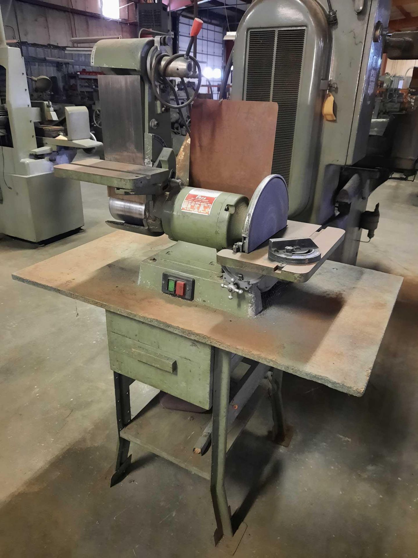 Enco 6 x 48 inch belt / 12 in disk sander, model 93645, 5,000 sfpm, tilting tables, 1hp, 110/220