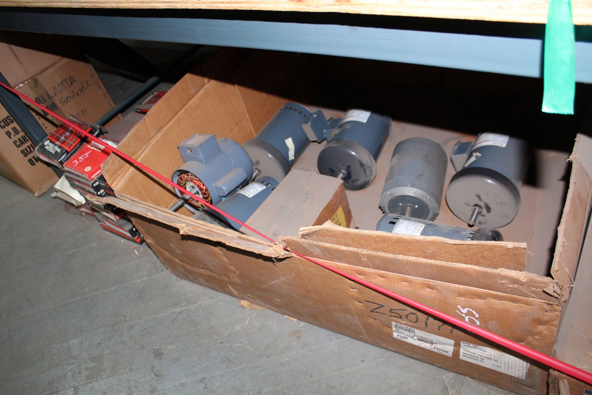 Contents Under Shelf- Federal Motor Ball Bearings, Electric Motors, Parts & Accessories *Taxable