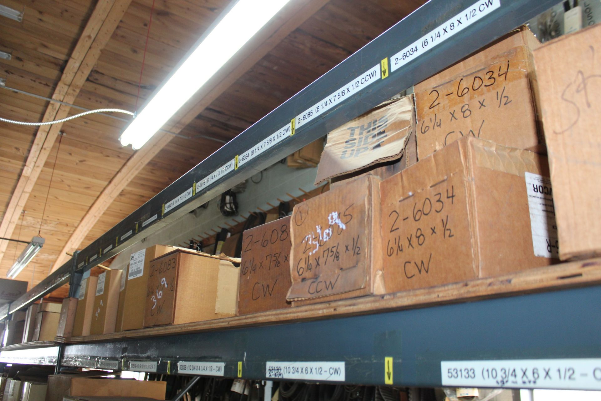 Contents of Upper Level of (3) Sections of Pallet Racking- Various Sized Blower Fans *Taxable