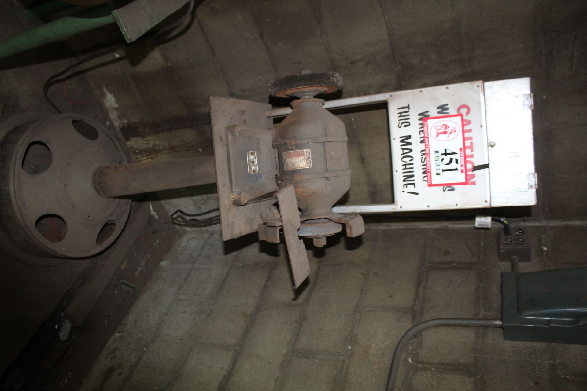 Baldor Bench Grinder Mounted on Pedestal