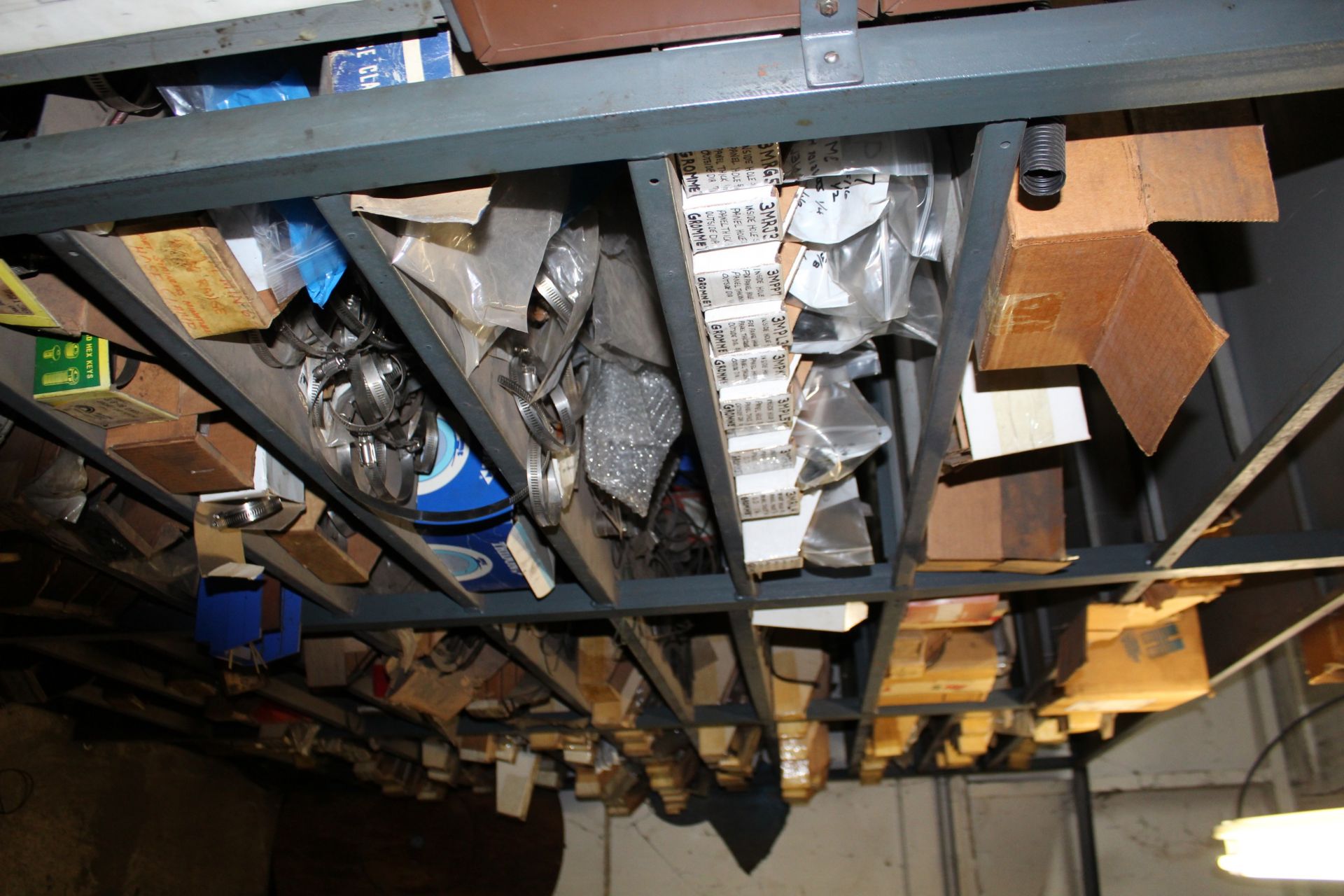 Contents of (9) Sections of Shelving- Hose Clamps, O-Rings, Socket & Cap Screws, Wire Nuts, - Image 2 of 3