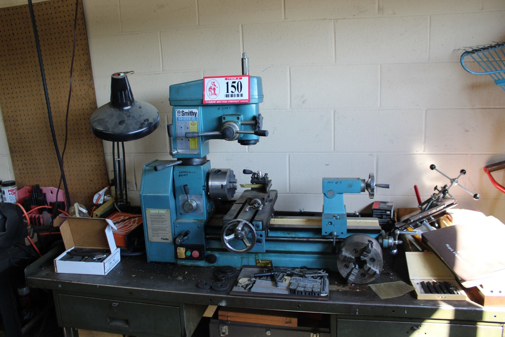 Smithy Model CB-1220XL Table Top Mounted Lathe/Milling Machine w/ Various Chucks, Tooling, Lathe