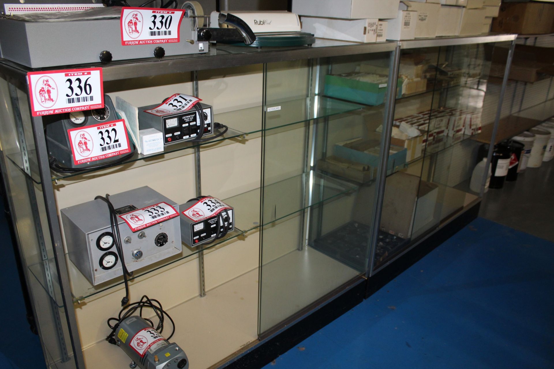 (2) Glass Front, Glass Side Display Cabinets