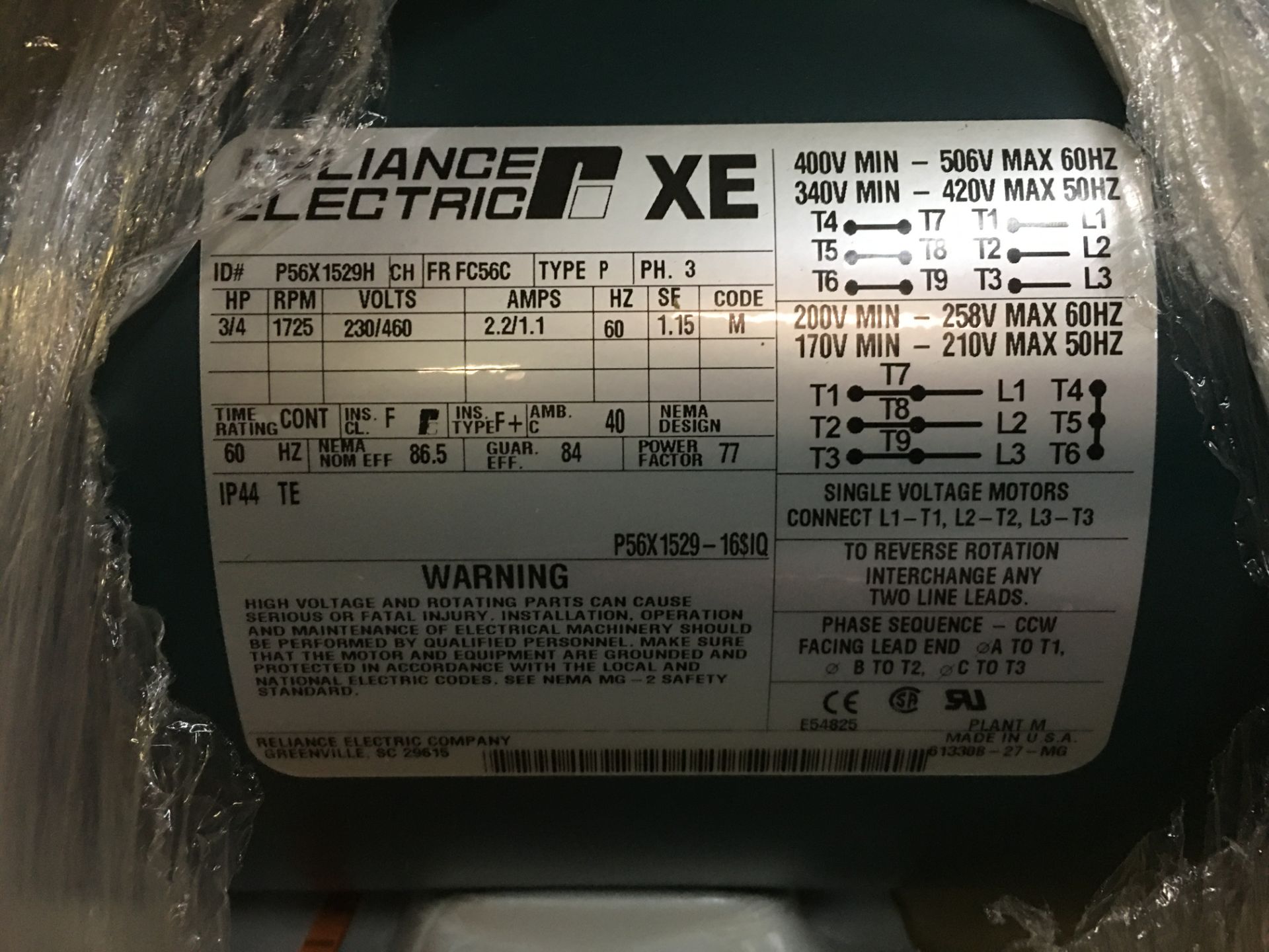 Reliance Electric XE Motor - Image 3 of 3