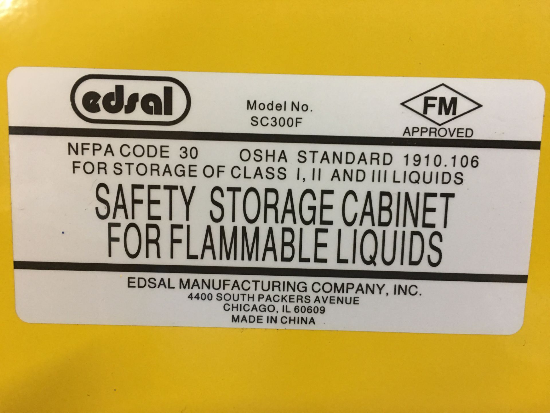 Edsal Flammable Storage Cabinet - Image 3 of 3