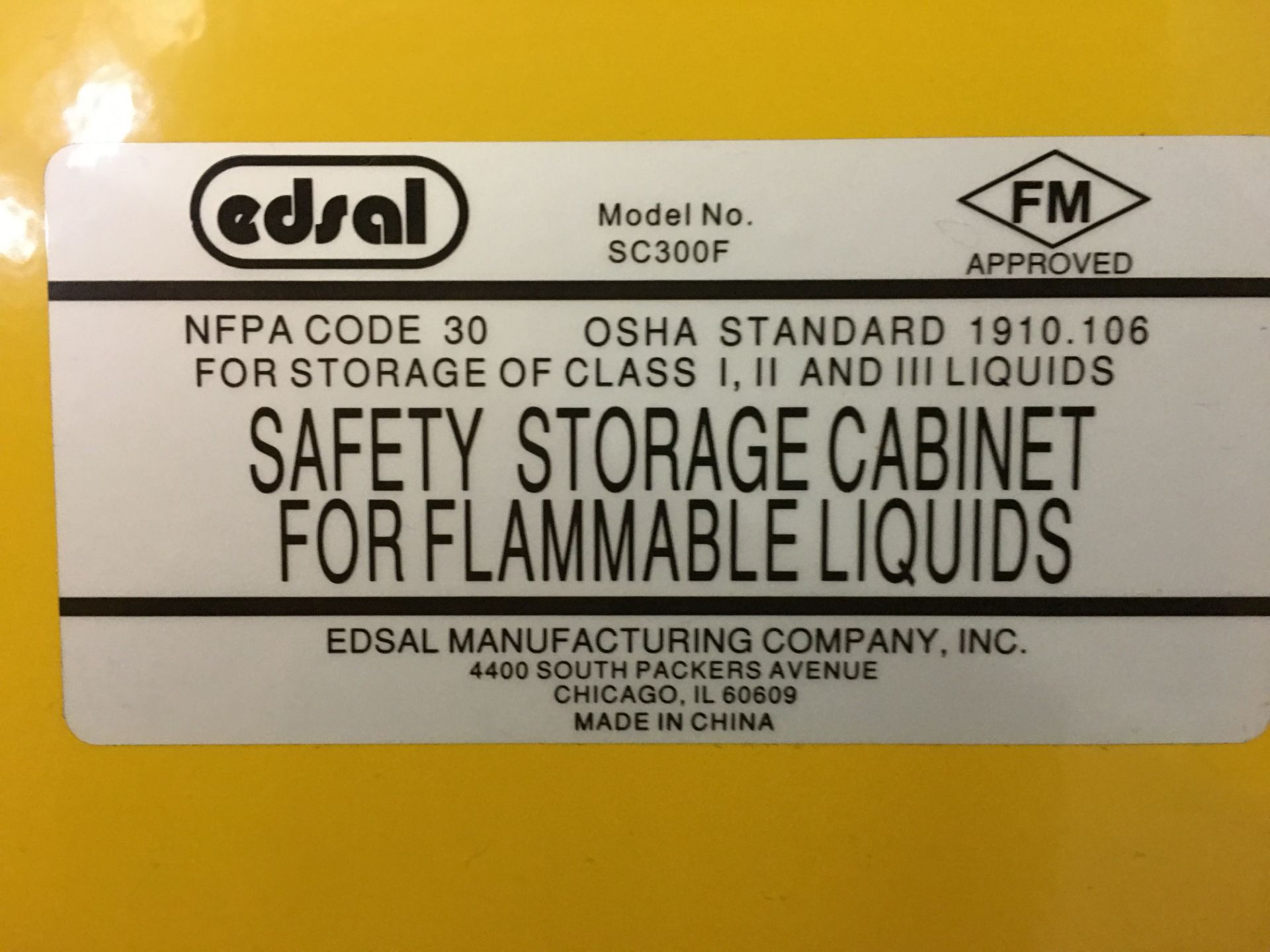Edsal Flammable Storage Cabinet - Image 3 of 3