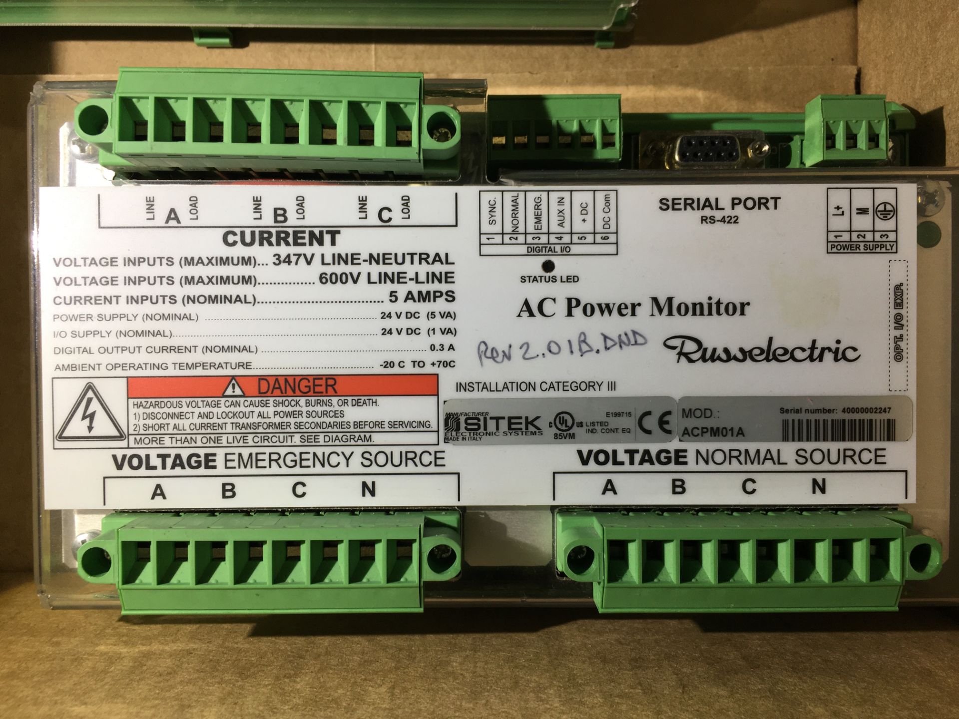 Russelectric AC Power Monitor - Image 2 of 2