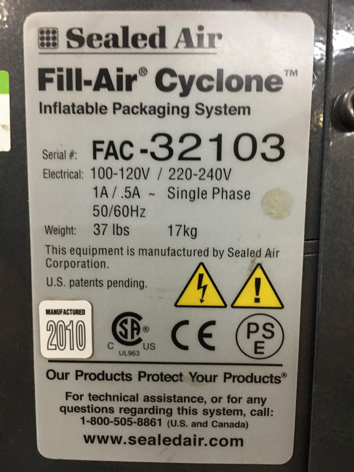 Sealed Air Fill-Air Cyclone Inflatable Packaging System - Image 4 of 4