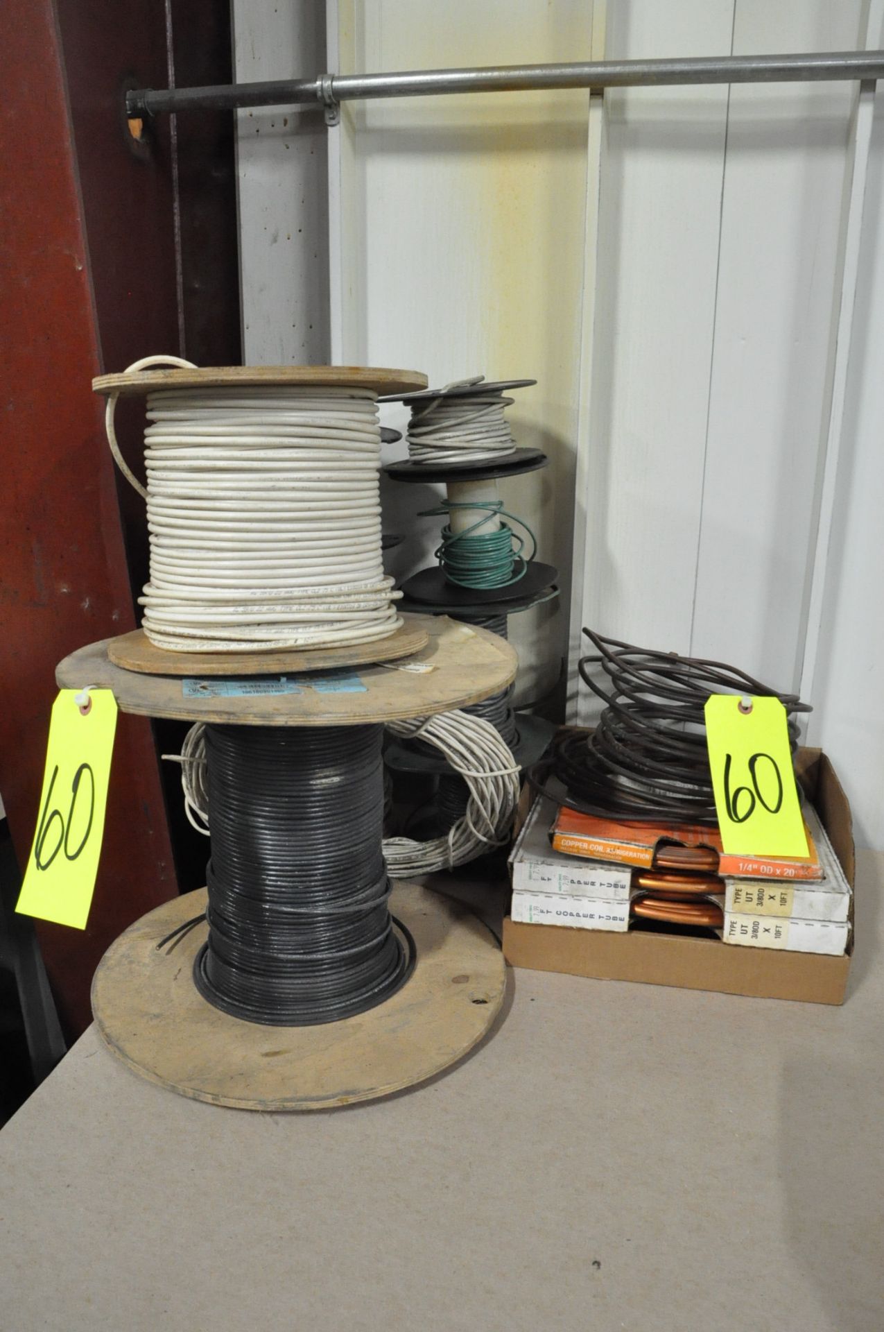 Lot-Partial Wire Spools with Copper Tubing in (1) Box