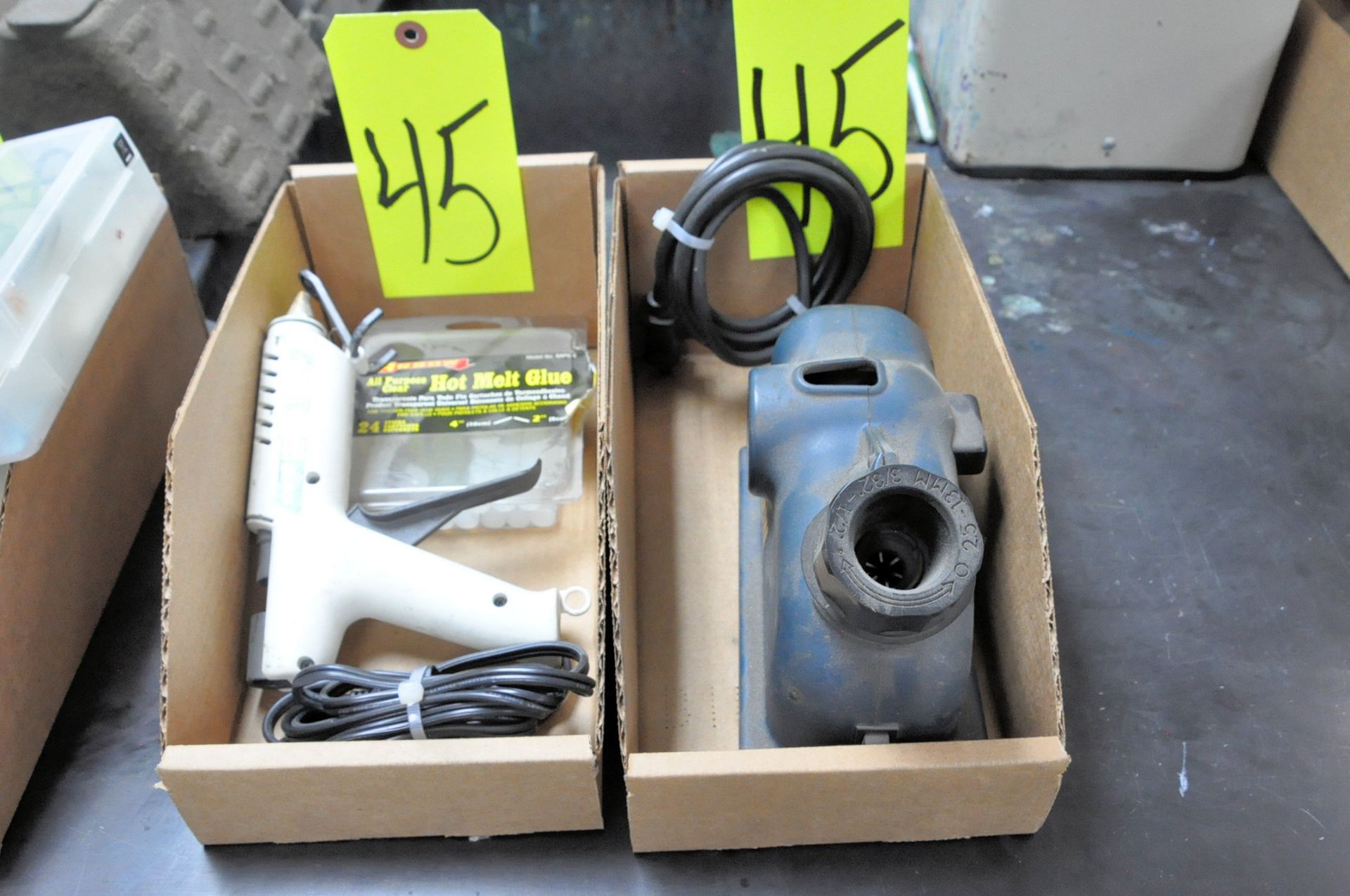 Lot-Drill Doctor, Glue Gun and Supply in (2) Boxes