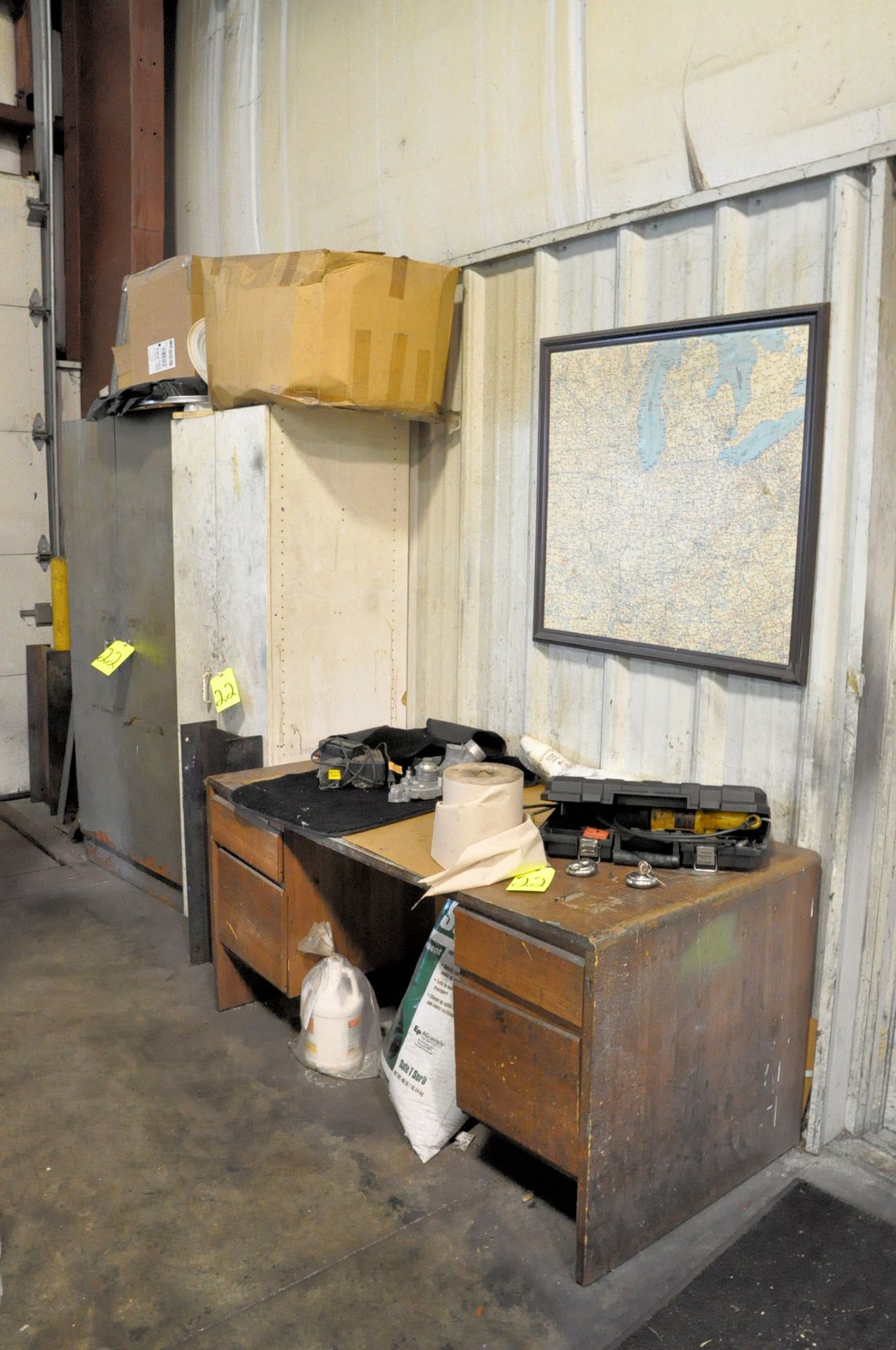 Lot-Work Bench, Desk and (2) 2-Door Storage Cabinets with Misc. Contents - Image 2 of 4