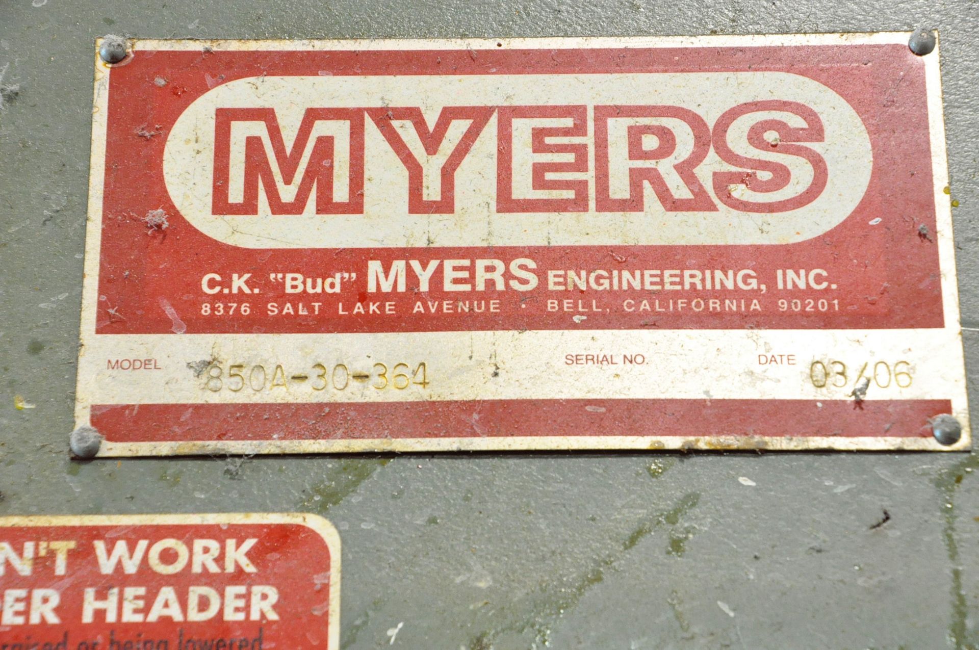 Meyers Model 850A-30-364, Dual Shaft Mixer with Pneumatics, S/n N/a (03/06), 30-HP Motor, Vertical - Image 5 of 5