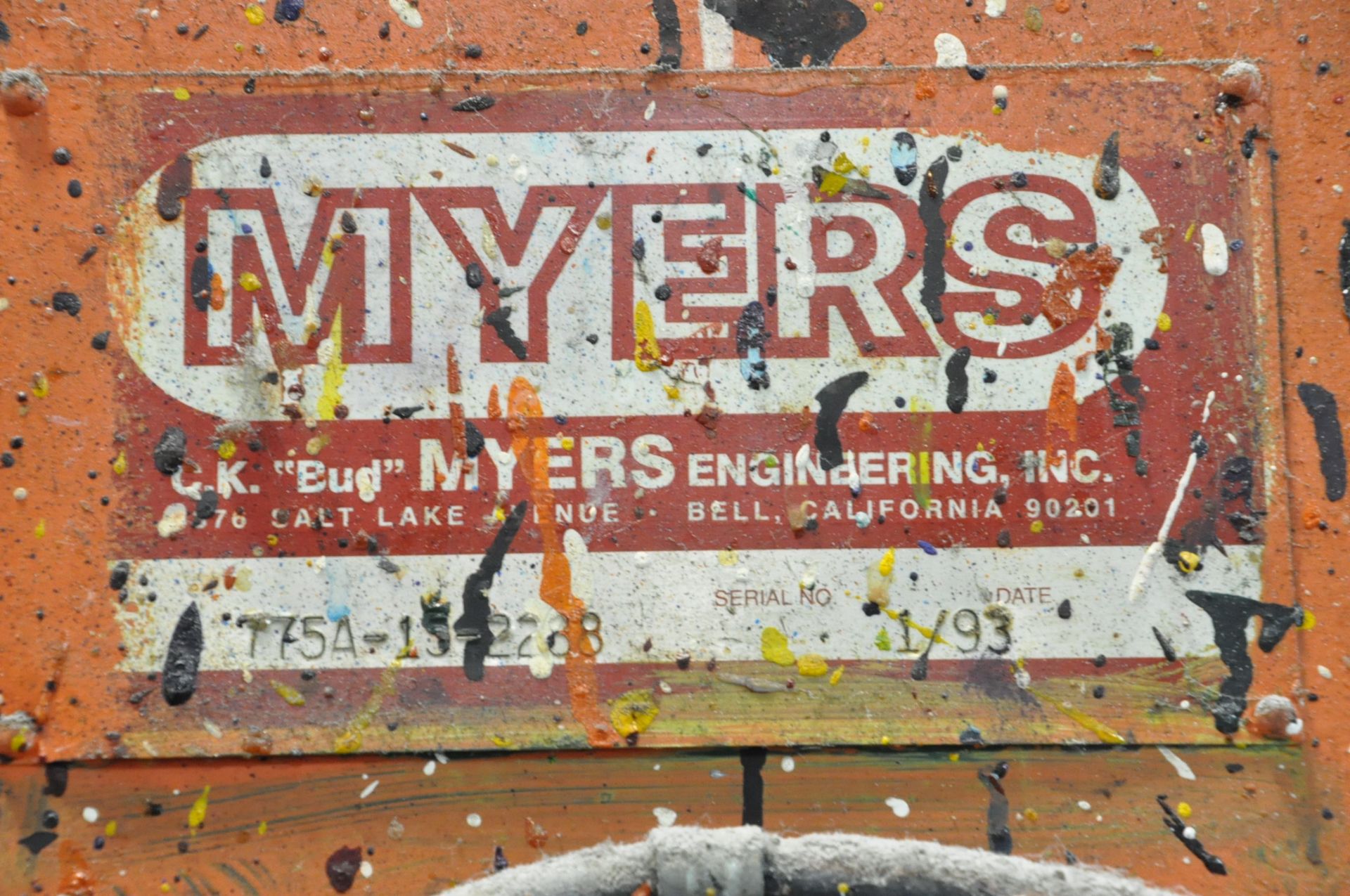 Meyers Model 775A-15-2288, Mixer, S/n N/a (1993), 15-HP Motor, Vertical Air Receiver Holding - Image 6 of 6