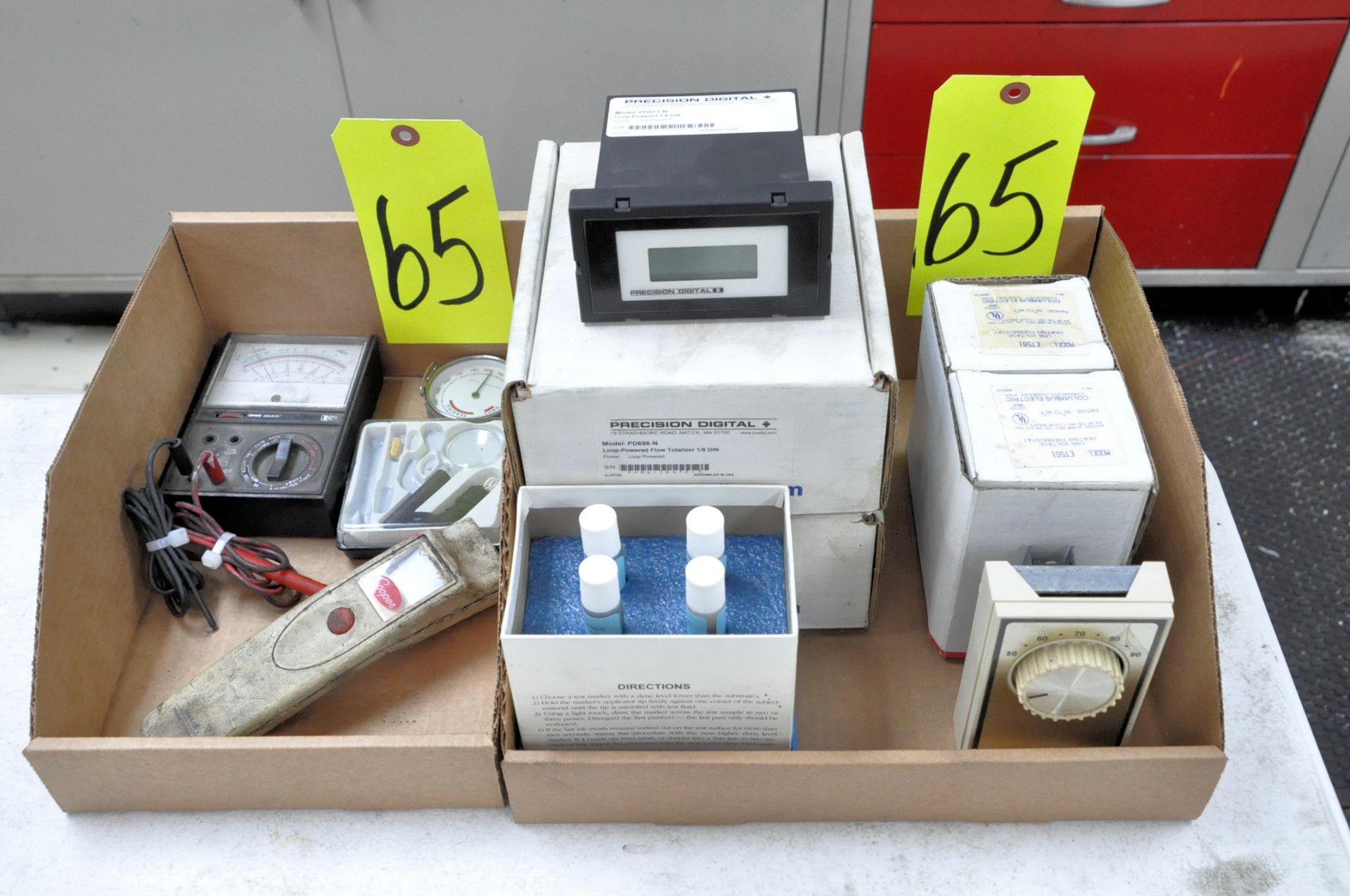 Lot-Precision Digital Loop Powered Flow Totalizer 1/8" Din Units, Thermostats and Various Testers in
