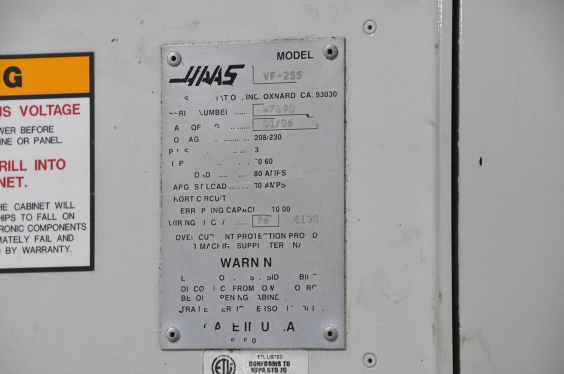 Haas Model VF-2SS, CNC Vertical Machining Center, S/n 47090 - Image 13 of 13