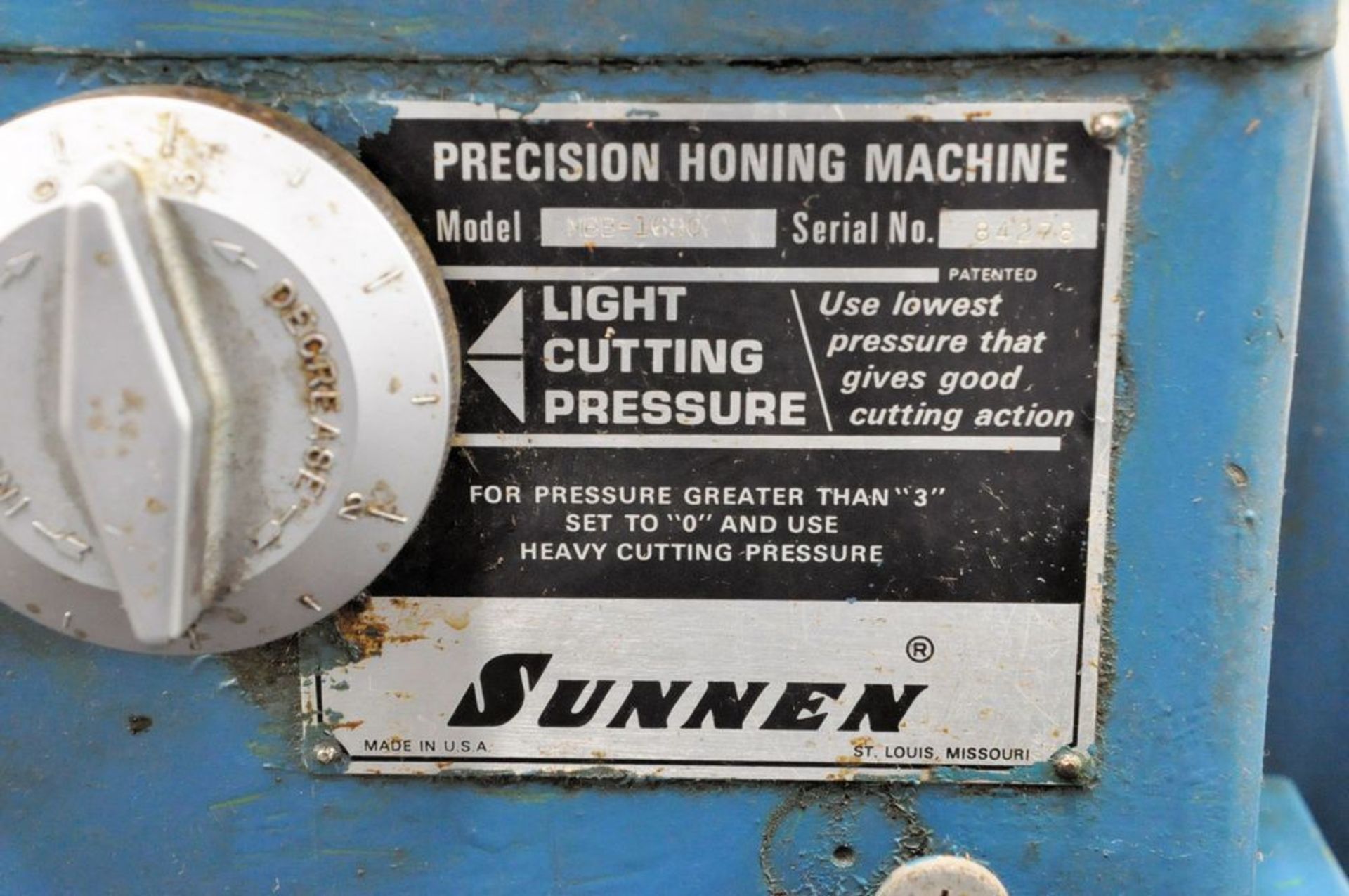 Sunnen Model MBB-1690, Precision Hone Machine, S/n 84278, - Image 5 of 5