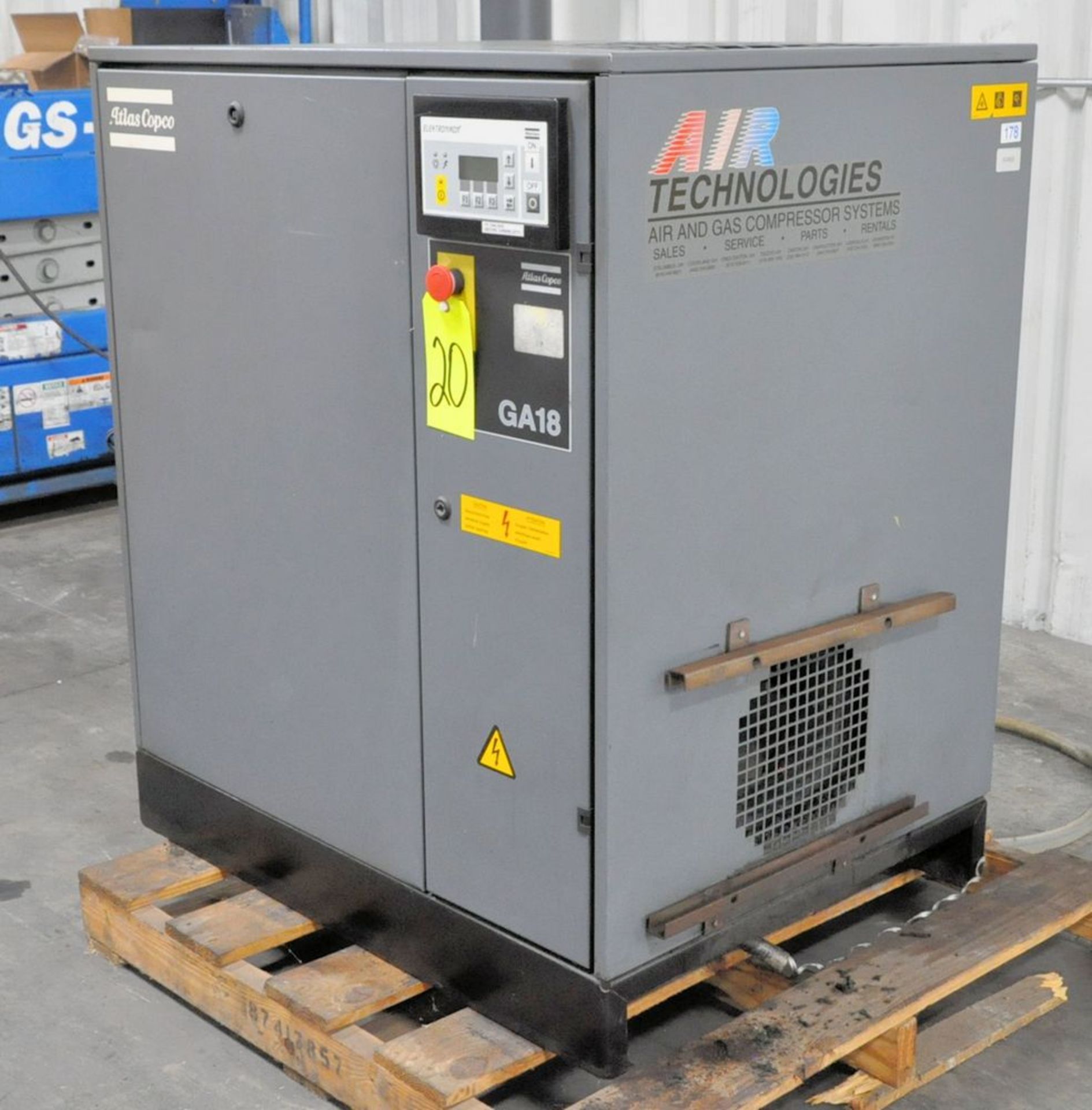 Atlas Copco Model GA18, 25-HP Rotary Screw Packaged Air - Image 2 of 4