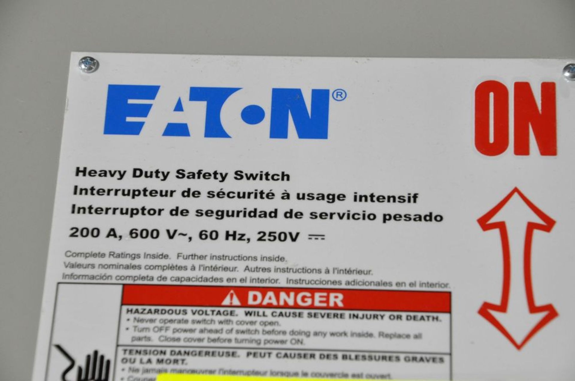 Lot-(2) Eaton 200-Amp Enclosed Heavy Duty Safety Switch Boxes on - Image 2 of 2