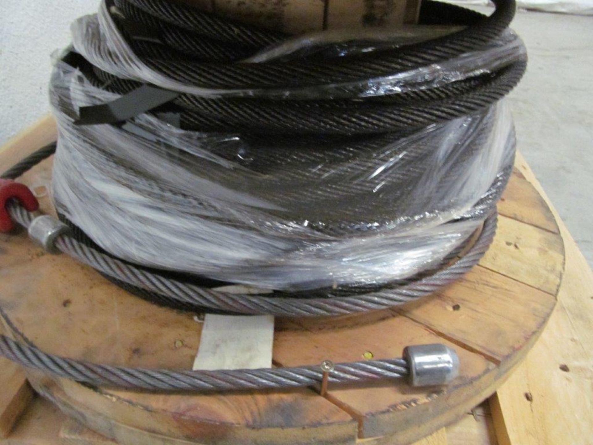 (1) LOT (2) ROLLS OF HEAVY DUTY STEEL CABLE 1/2'' X 5/8'', C/W (2) CHOKE Cables - Image 3 of 3