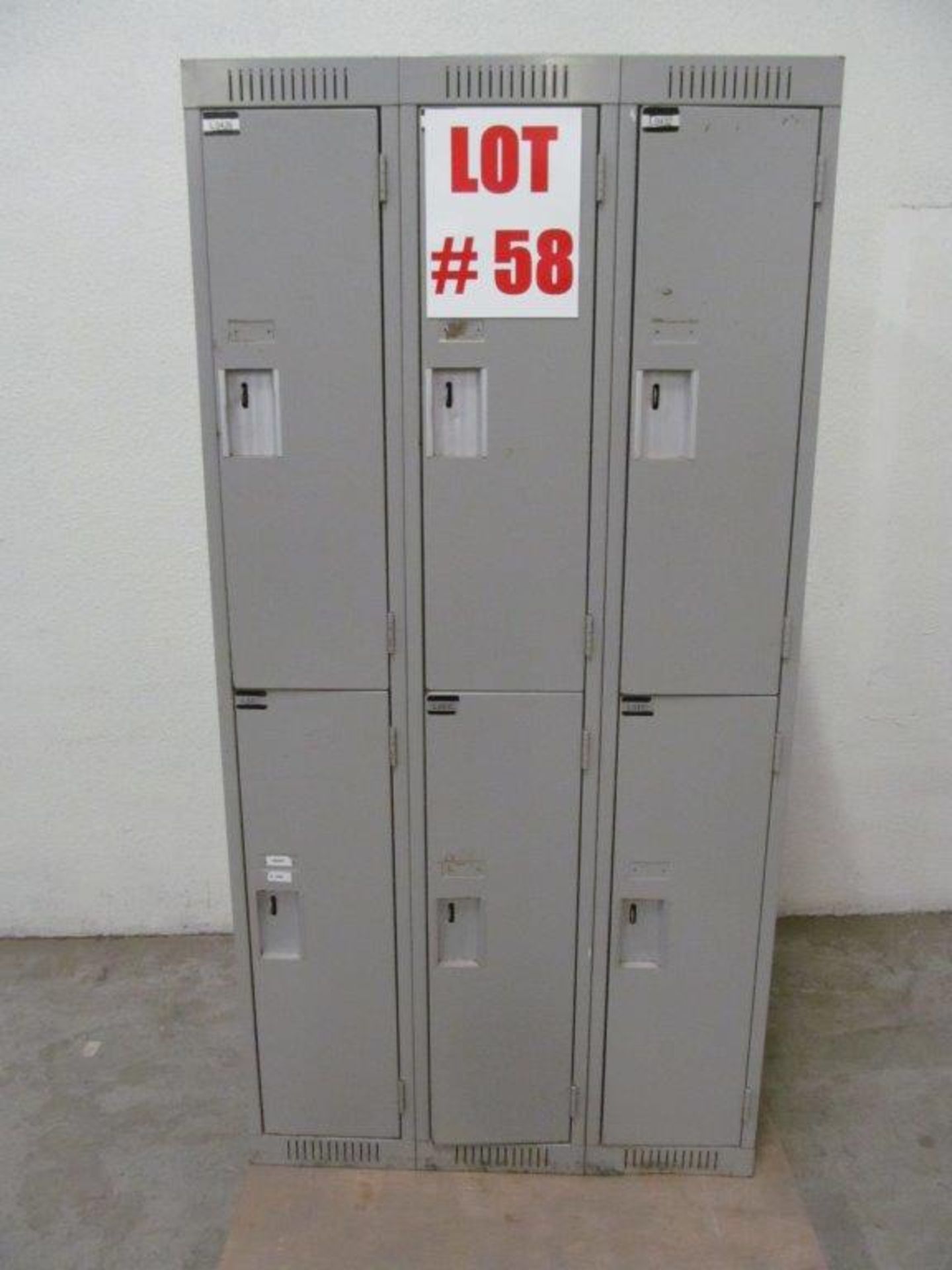 STEEL 6 LOCKER UNIT, 18'' X 36'' X 6FT HIGH, LOCATION, HAWKESBURY, ONTARIO