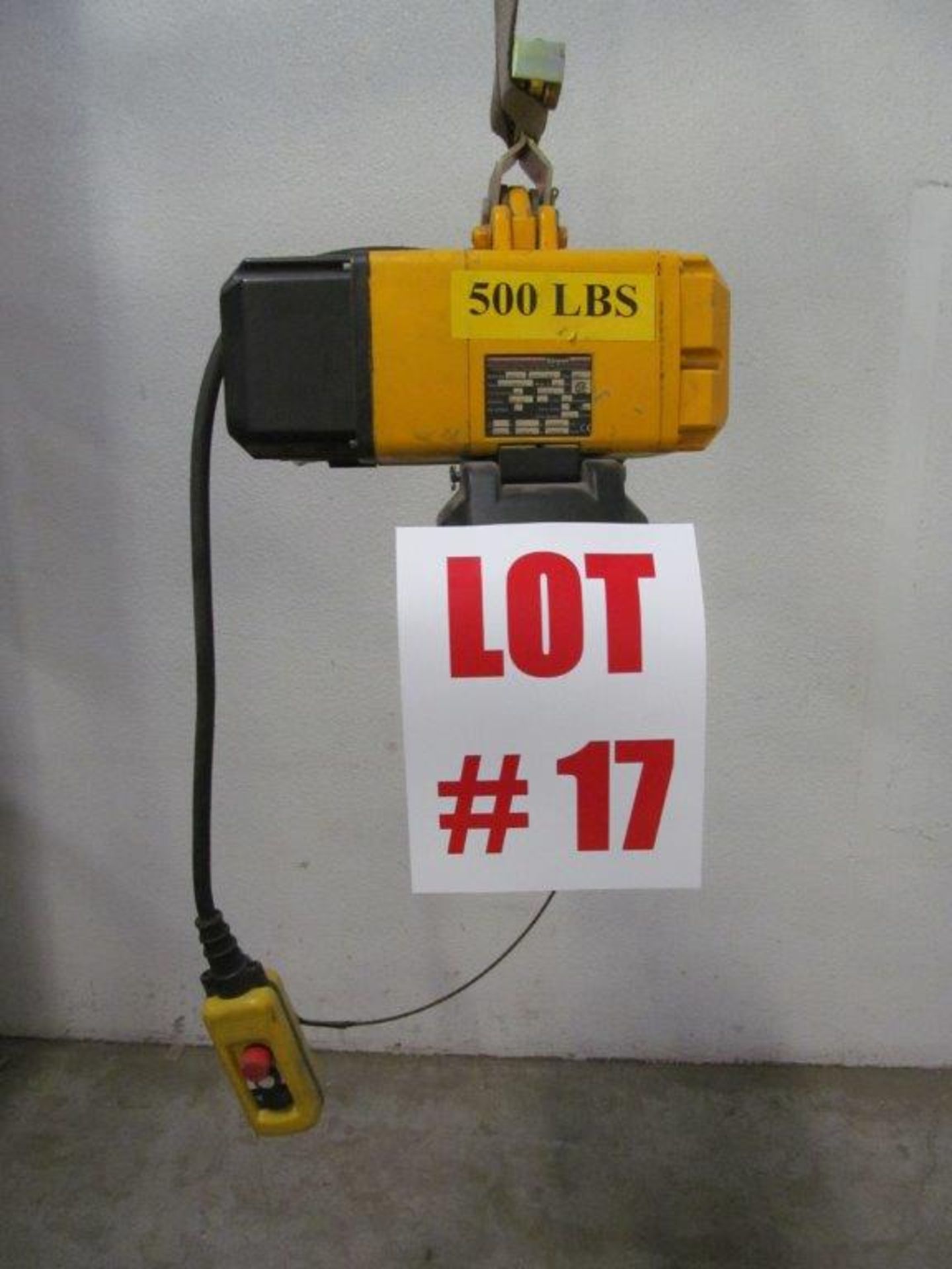 STREET 500LB CAPACITY HOIST, C/W PENDANT CONTROL, 600V/3PH/60C