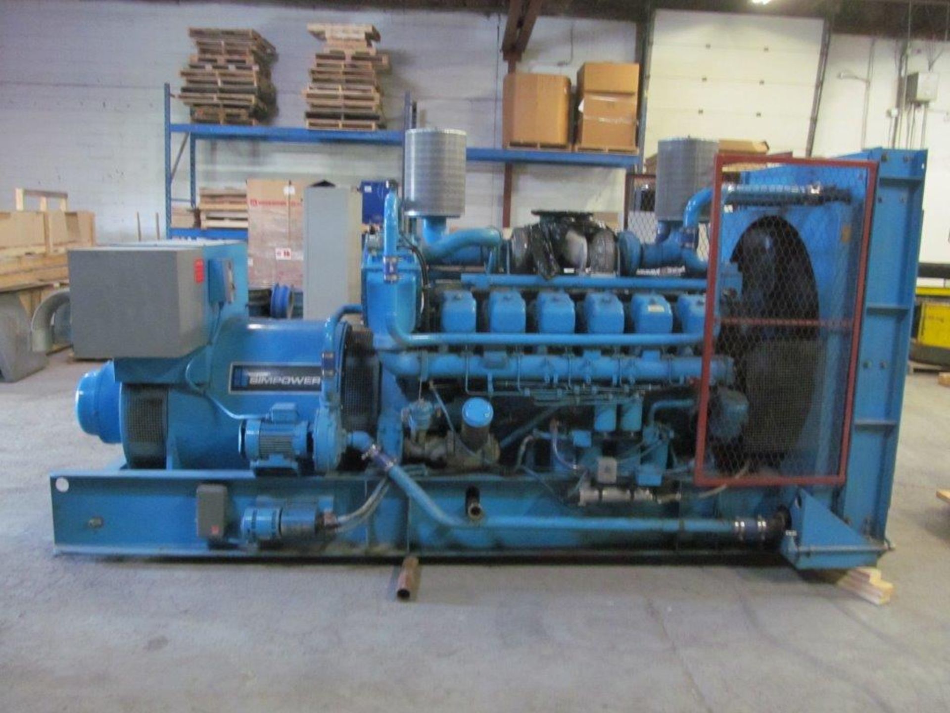 SIMPOWER DIESEL GENERATOR V-12 600 KW 750KVA BBC 722 AMP VOLTAGE: 347/600 RPM 1800 MODEL: 715 HOURS: - Image 5 of 10