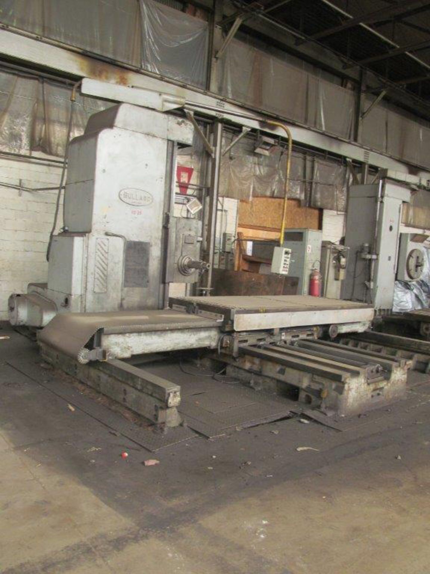 BULLARD 5'' HORIZONTAL TYPE BORING MILL, MODEL 75, 54'' X 128'' T-SLOT TABLE, FAGOR 3-AXIS DRO, - Image 2 of 4