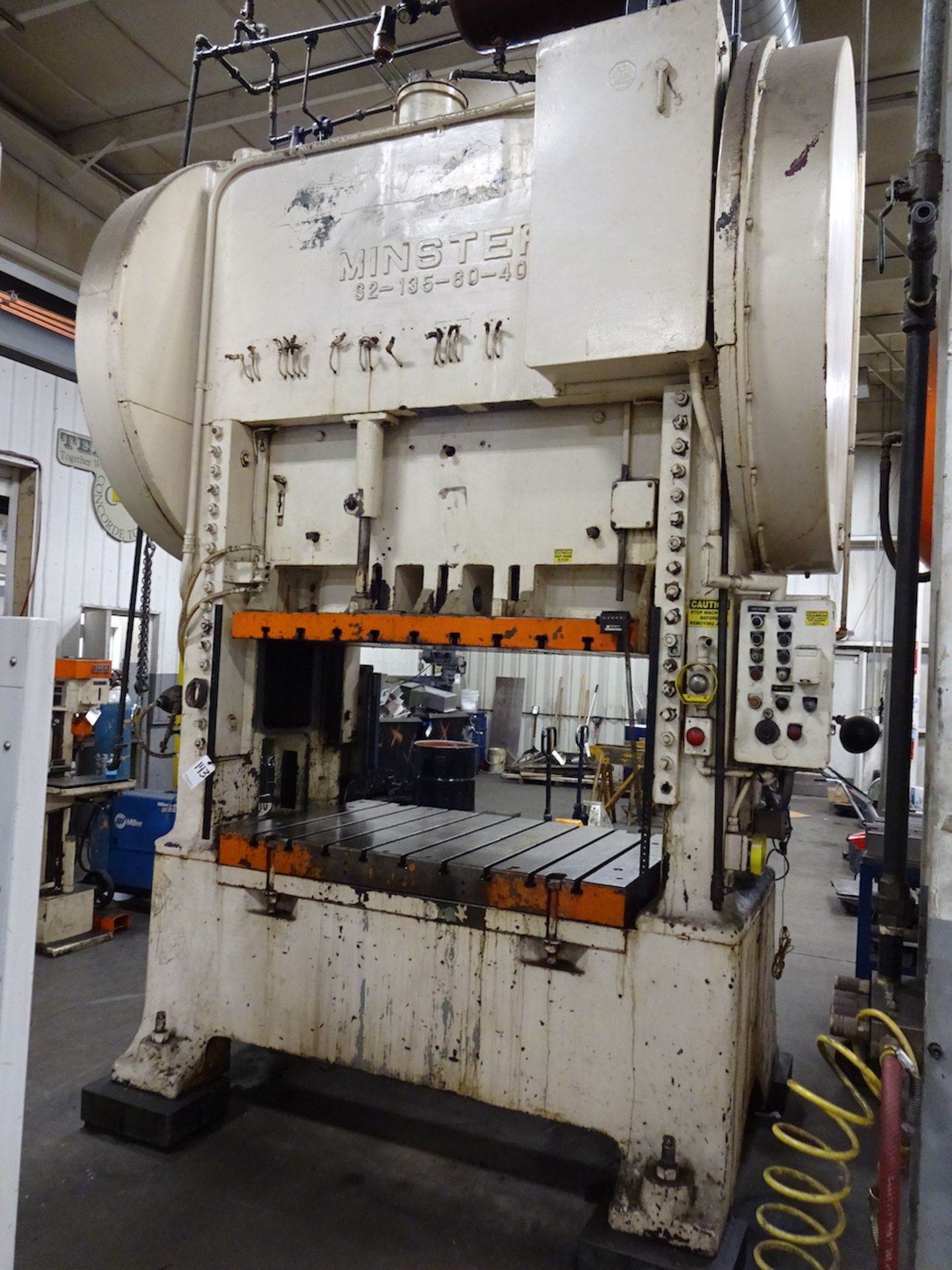 Minster 135 Ton Model S2-135-60-40 Straight Side Stamping Press, S/N 50-6-7199/89452, 10 in. Stroke, - Image 2 of 5