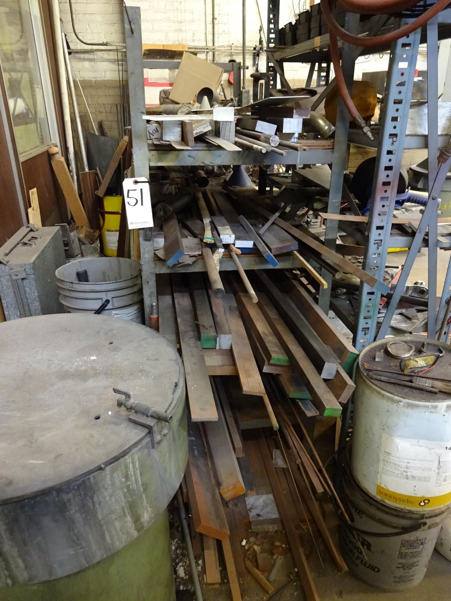 LOT: STEEL STOCK ON CANTILEVER RACK