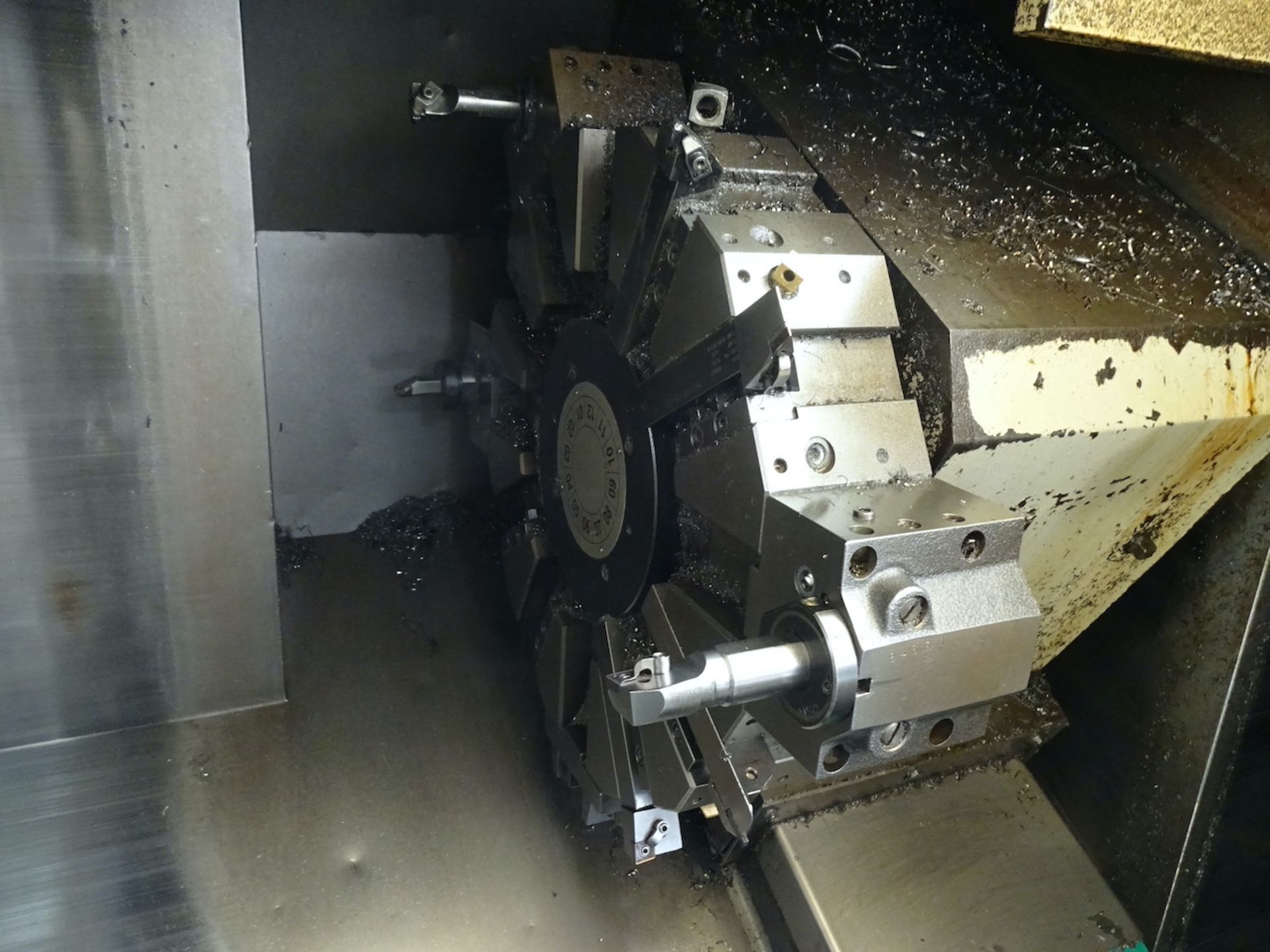 Mazak Model QT-250 Universal CNC Turning Center, S/N 139445 (1998), 8 in. 3-Jaw Chuck, 12 Station - Image 8 of 9