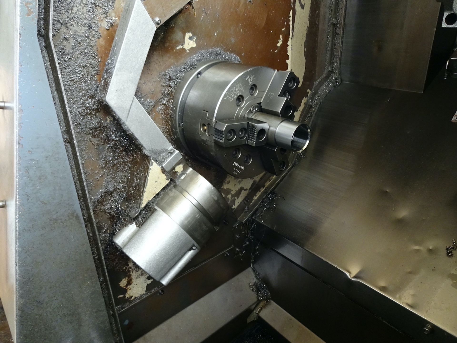 Mazak Model QT-250 Universal CNC Turning Center, S/N 139445 (1998), 8 in. 3-Jaw Chuck, 12 Station - Image 5 of 9