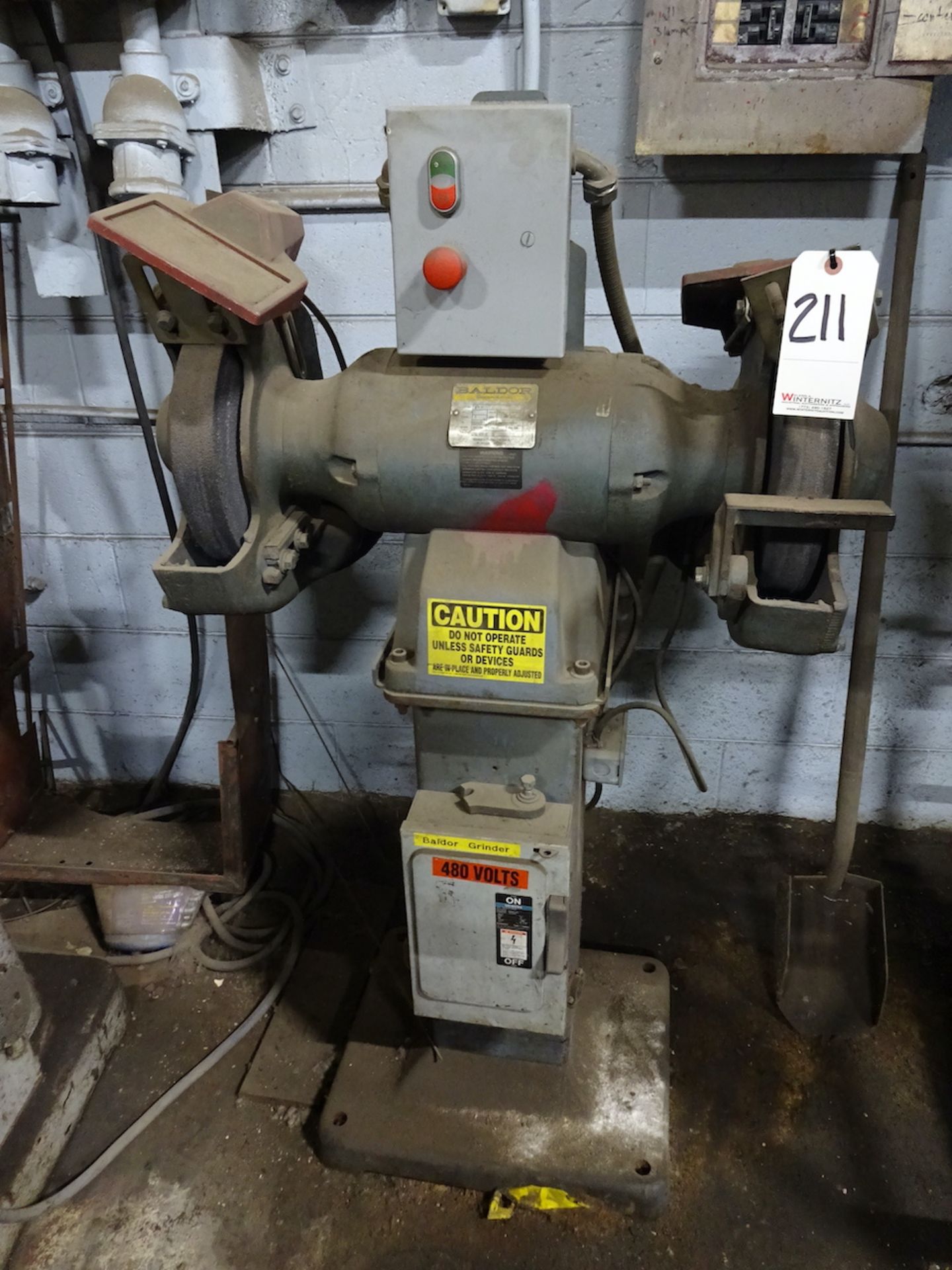 Baldor 3 HP 12 in. (approx.) Double End Pedestal Grinder