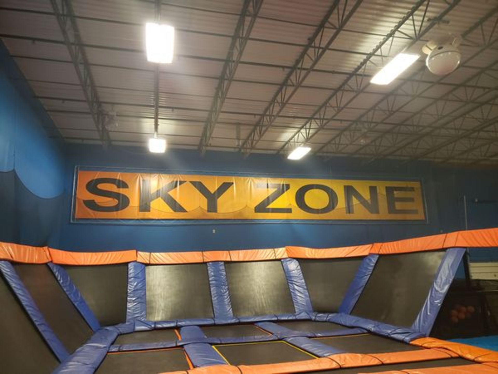 GIANT 51' LONG SKY ZONE SIGN WITH METAL FRAME