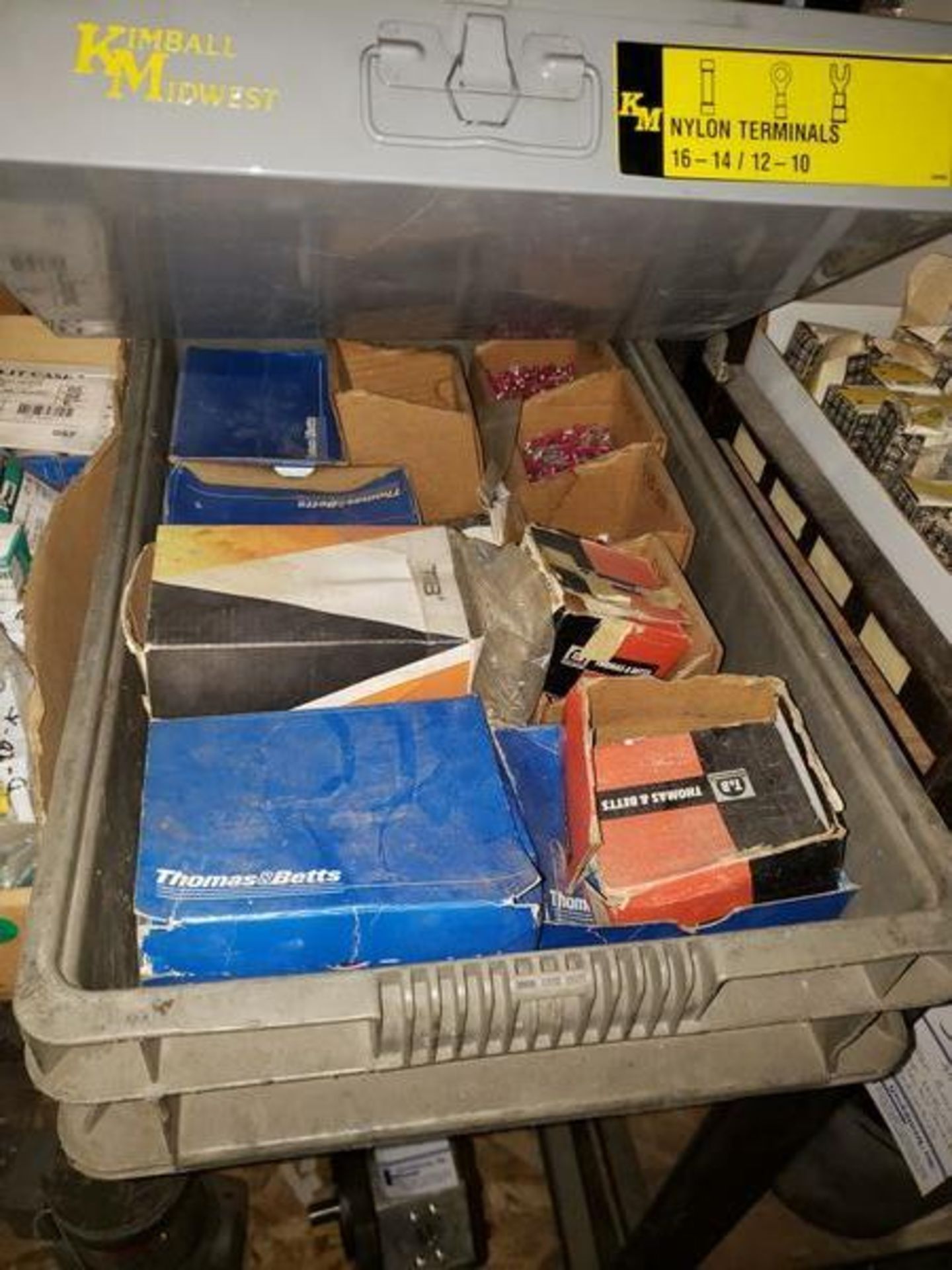 LOT OF ASSORTED TERMINALS AND LUGS WITH METAL SORTER CASE - Image 6 of 6