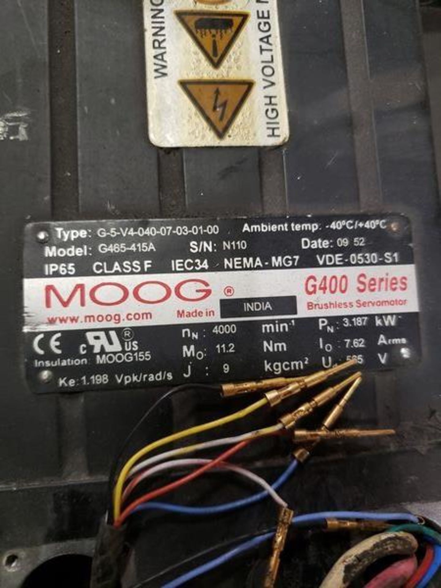 MOOG G400 SERVO MOTOR - MODEL G465-415A - Image 3 of 3