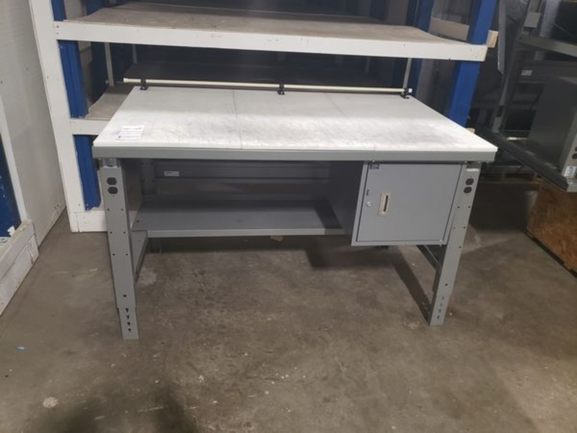 METAL SHOP DESK WITH CUTTING BOARD TOP 5' X 36"