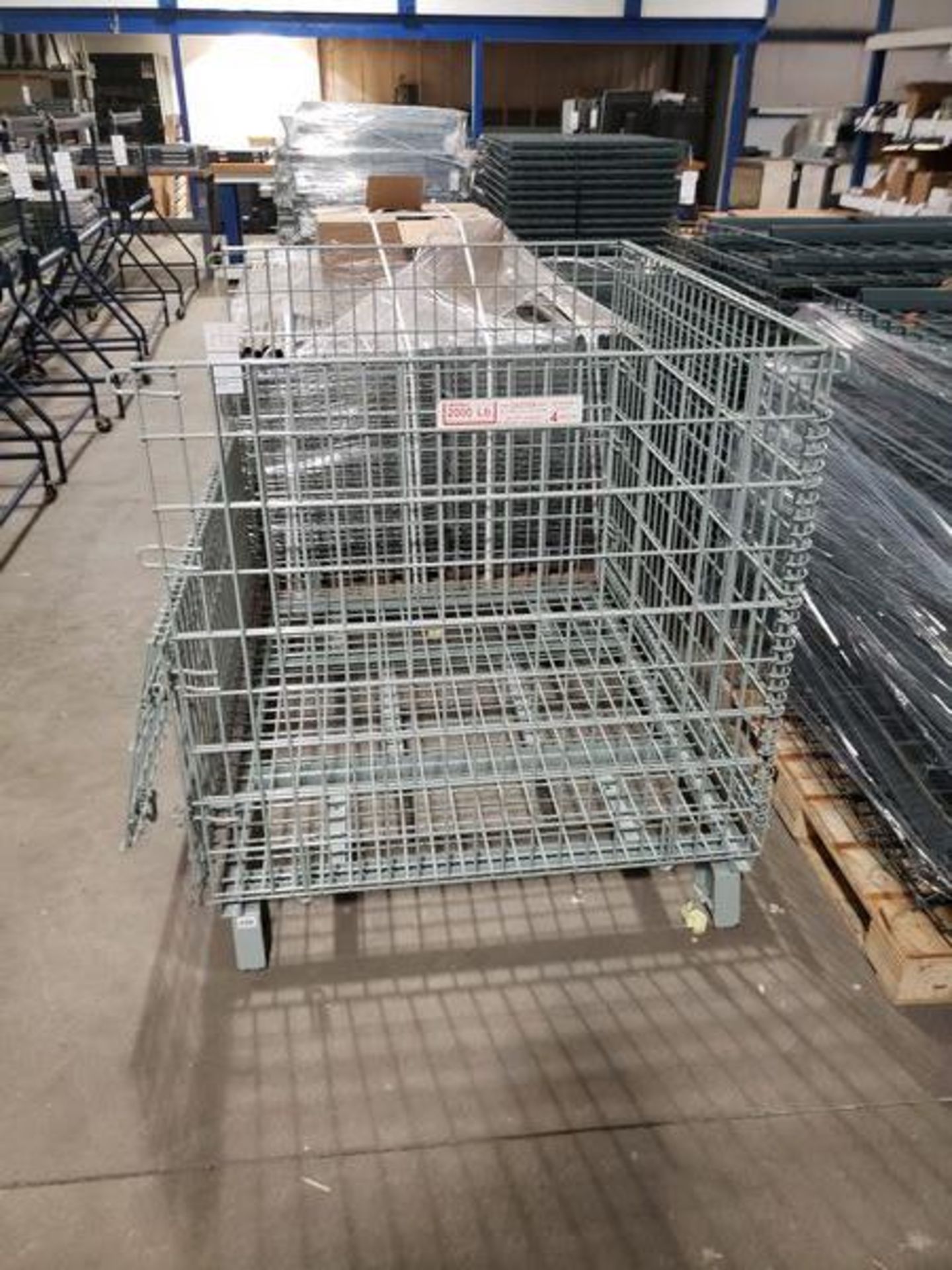 GLOBAL INDUSTRIAL FOLDING WIRE CONTAINERS 48" X 40" X 42.5" - 4000LB CAP - MODEL 239344 - Image 3 of 4