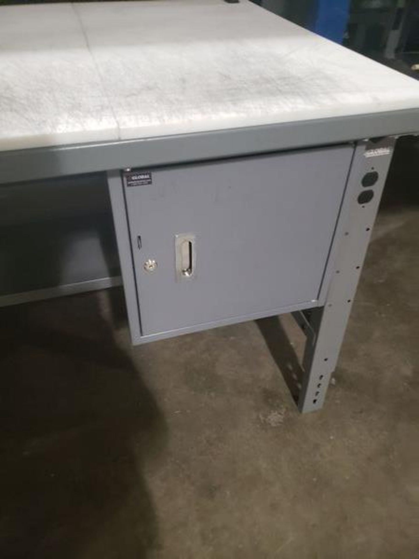 METAL SHOP DESK WITH CUTTING BOARD TOP 5' X 36" - Image 3 of 5