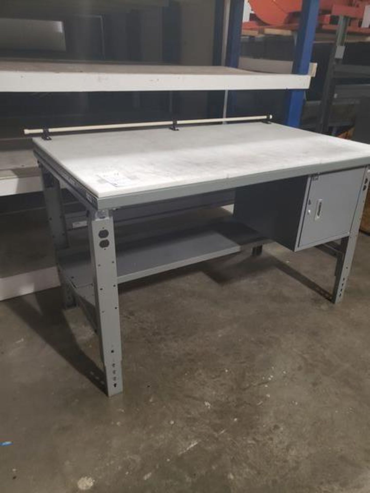 METAL SHOP DESK WITH CUTTING BOARD TOP 5' X 36" - Image 2 of 5