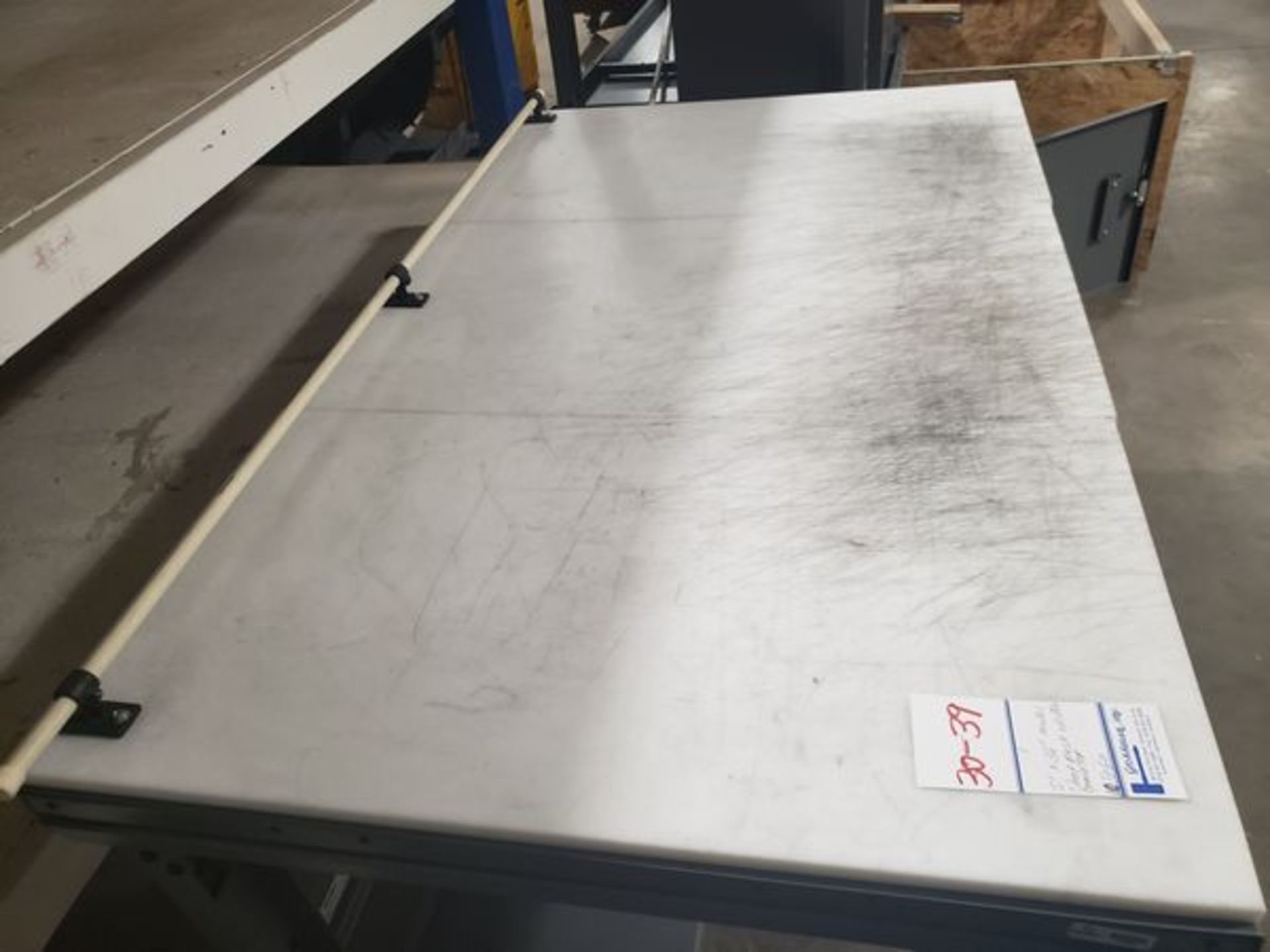 METAL SHOP DESK WITH CUTTING BOARD TOP 5' X 36" - Image 5 of 5