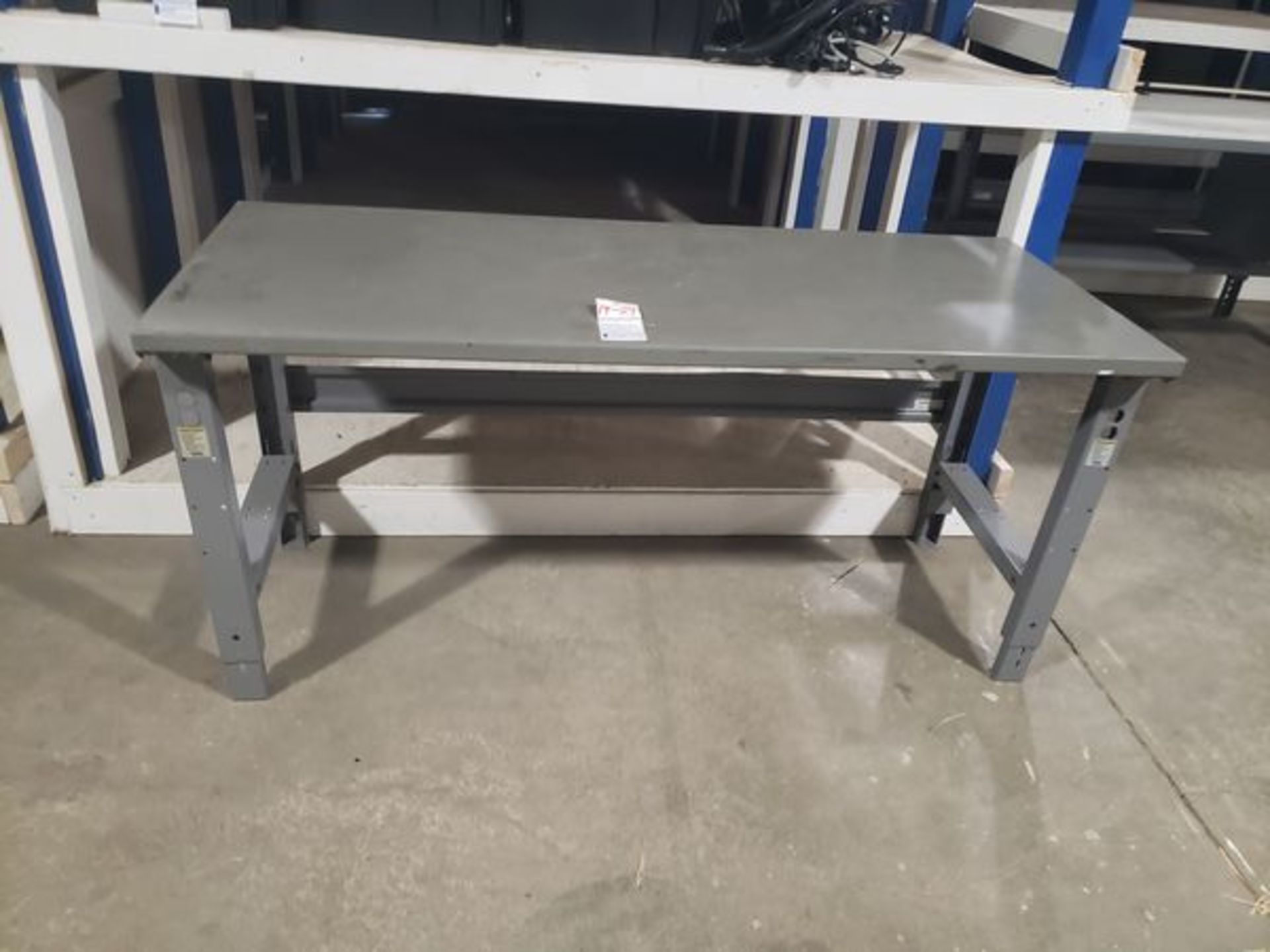 METAL STEEL WORK TABLE 6' X 30" X 33.5"